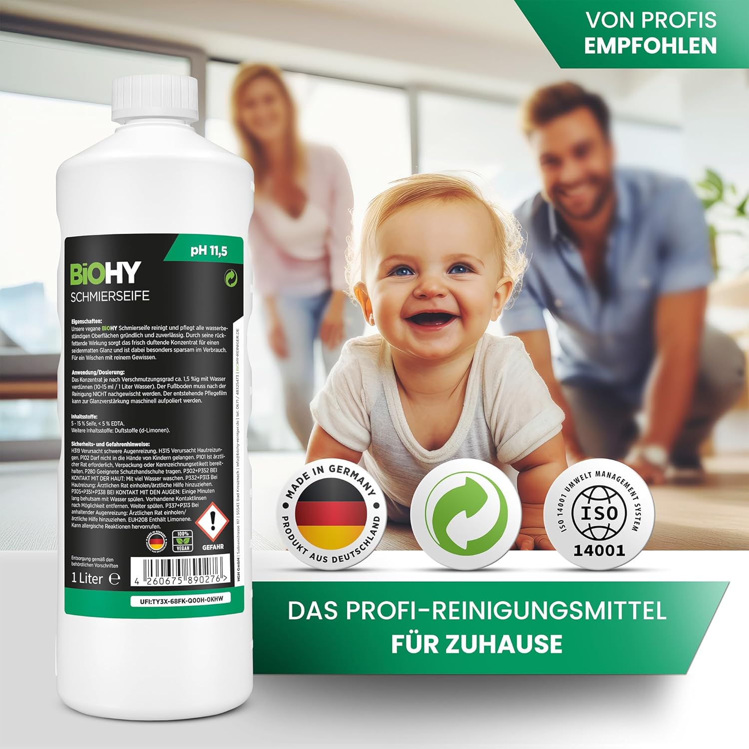 Thumbnail 4 de BiOHY Schmierseife Schmierseifen-Konzentrat im 10-Liter-Kanister – Bodenreiniger für Holz, Parkett & Fliesen