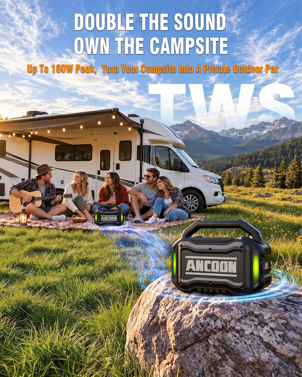 Thumbnail 6 de ANCOON 80W Bluetooth Portable Speaker with Bass