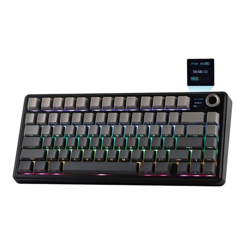 Detalle de EPOMAKER X Aula F75 MAX (Reaper Switch) teclado mecánico inalámbrico 75% con pantalla TFT y perilla