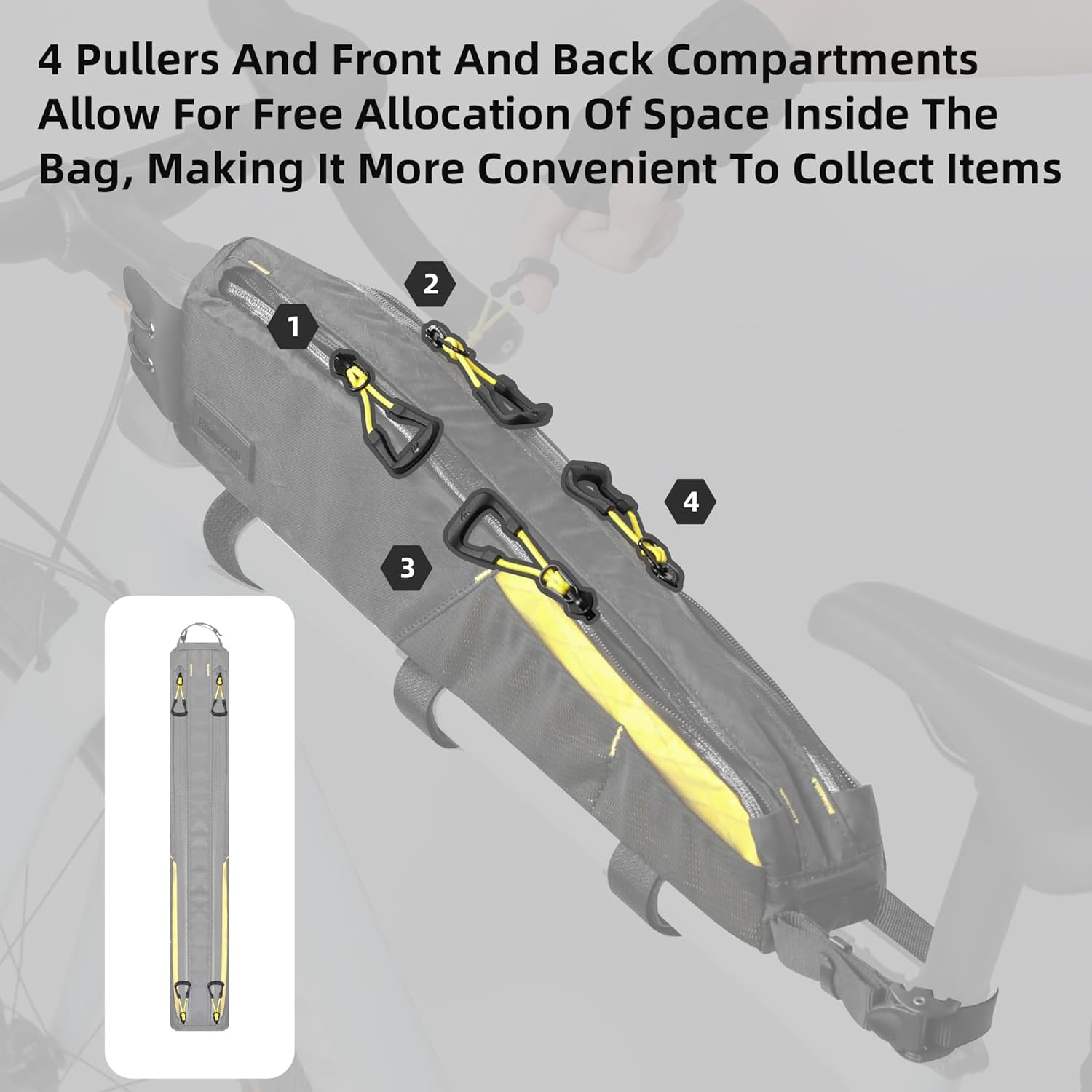 Thumbnail 3 de Rhinowalk Bike Top Tube Bag 2.1L (Waterproof) – Large White frame bag for MTB & road bikes