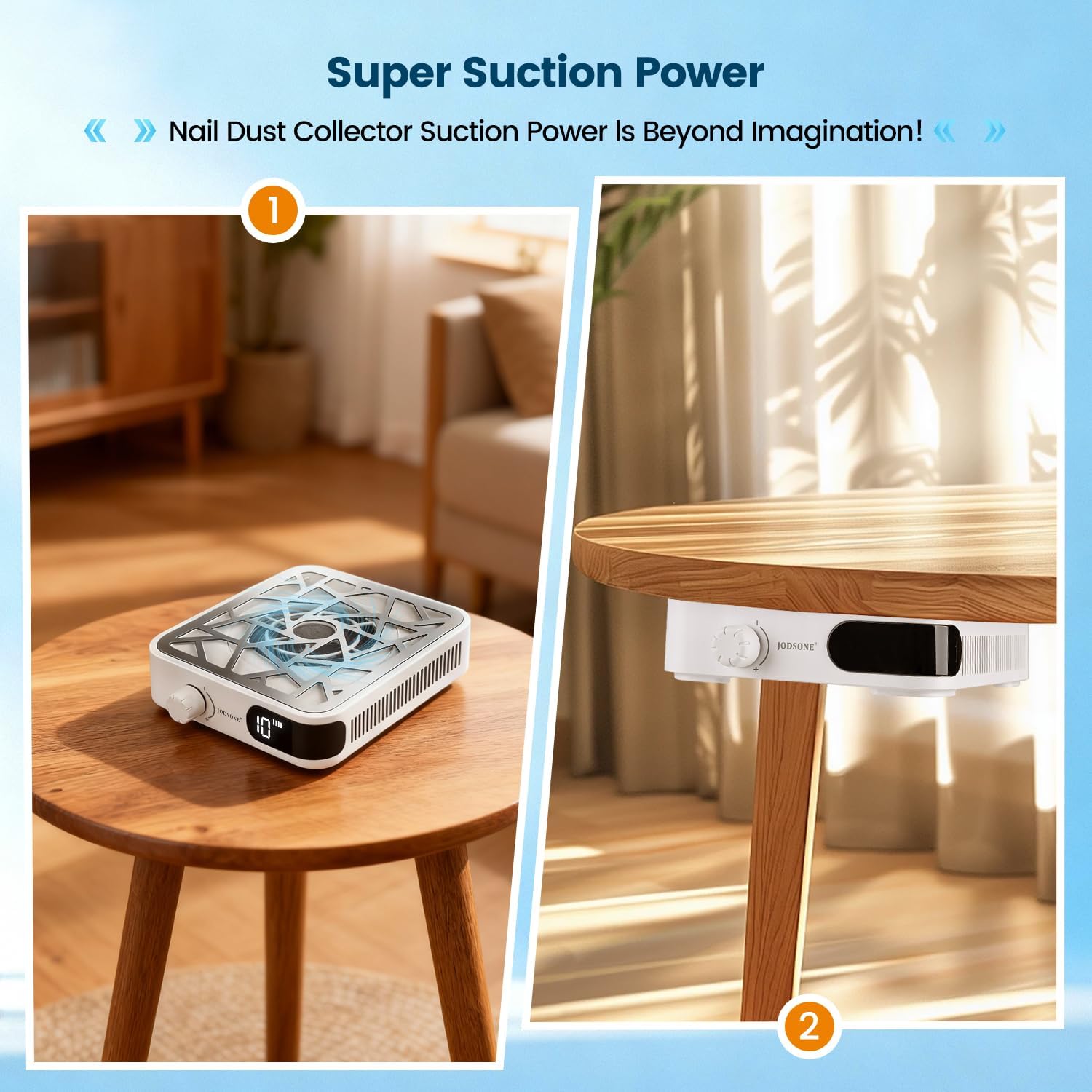 Thumbnail 6 de JODSONE Aspirapolvere mini per polvere da unghie ricaricabile (6000 RPM), 10 velocità e 30 filtri