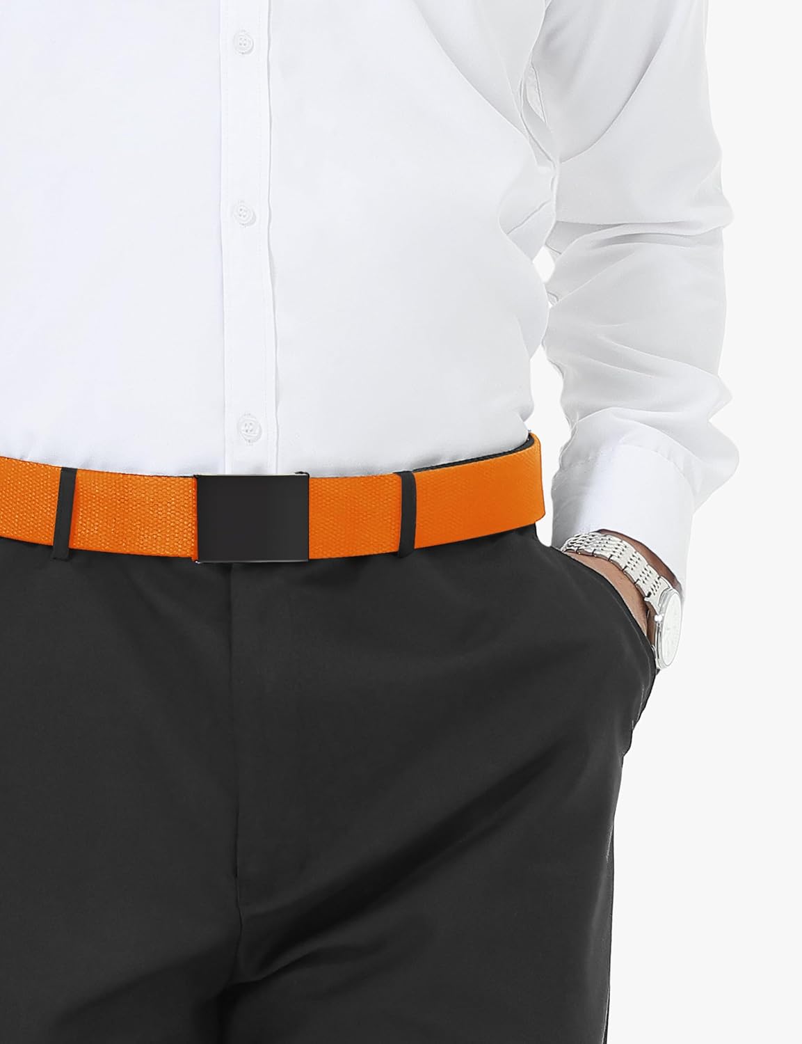 Detalle 2 de LXMY Ceinture Homme Tissu sans trous