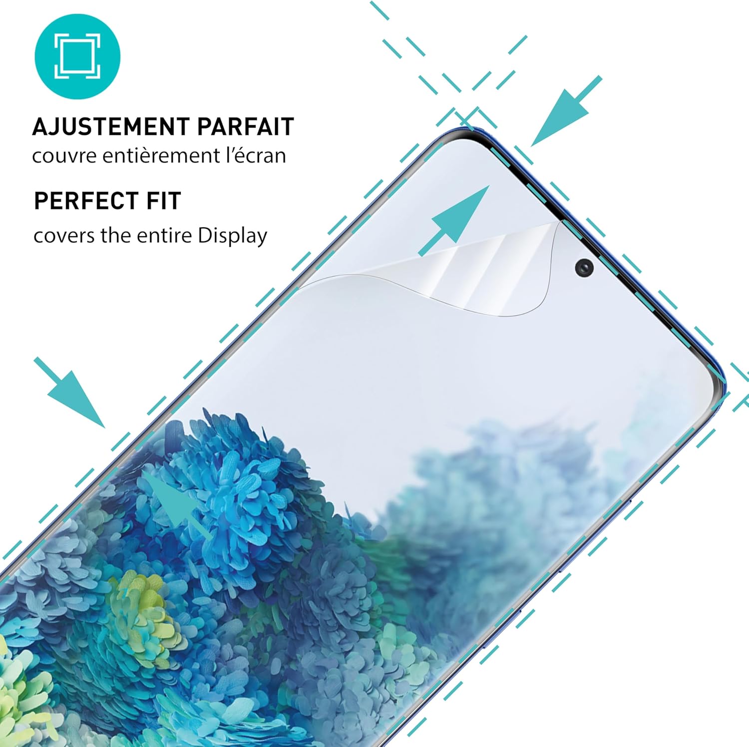 Detalle 2 de smartect Protecteur d’écran TPU pour Samsung Galaxy S20 Plus (2 + 2 pièces) avec protection caméra
