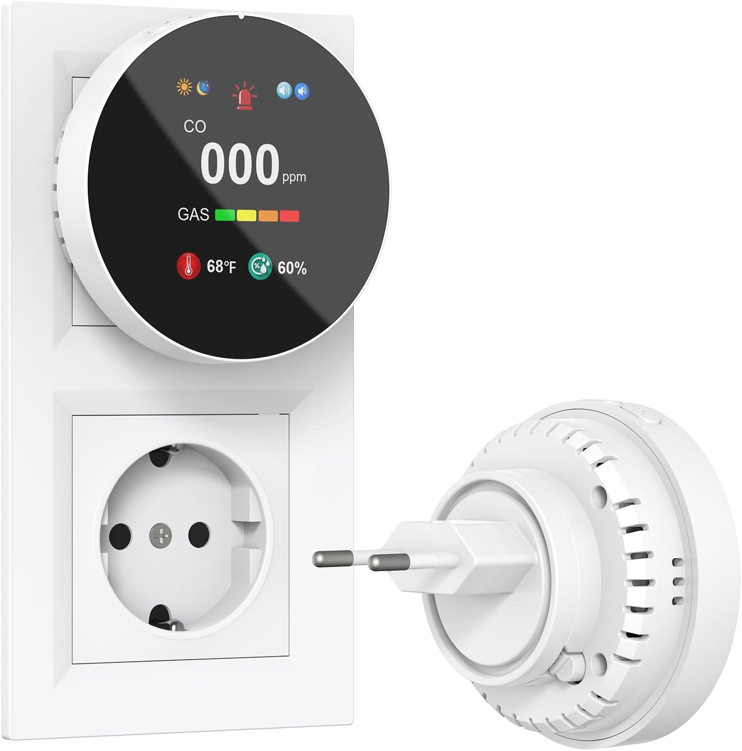 Detalle de CHZHVAN Rilevatore gas CO 4-in-1 plug-in