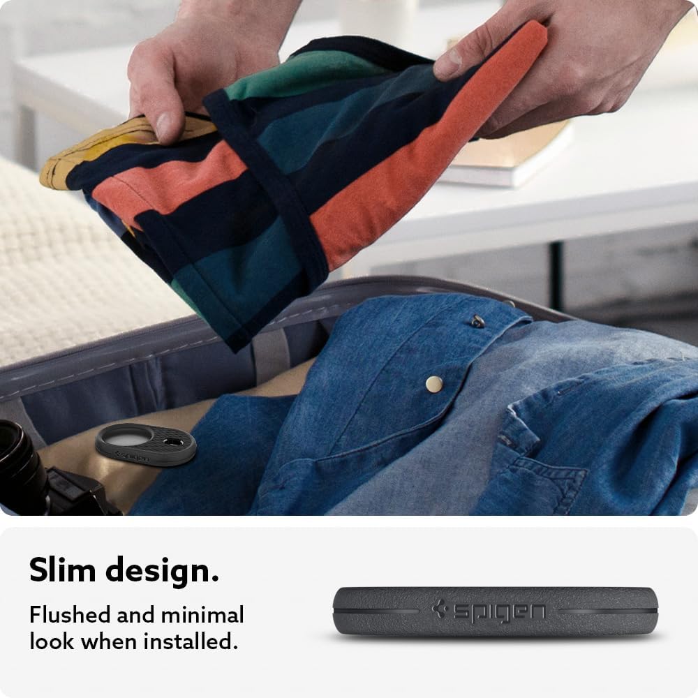 Detalle de Coque Caseology by Spigen Vault avec porte-clés pour AirTag 2 (2026) et AirTag (2021) – Noir