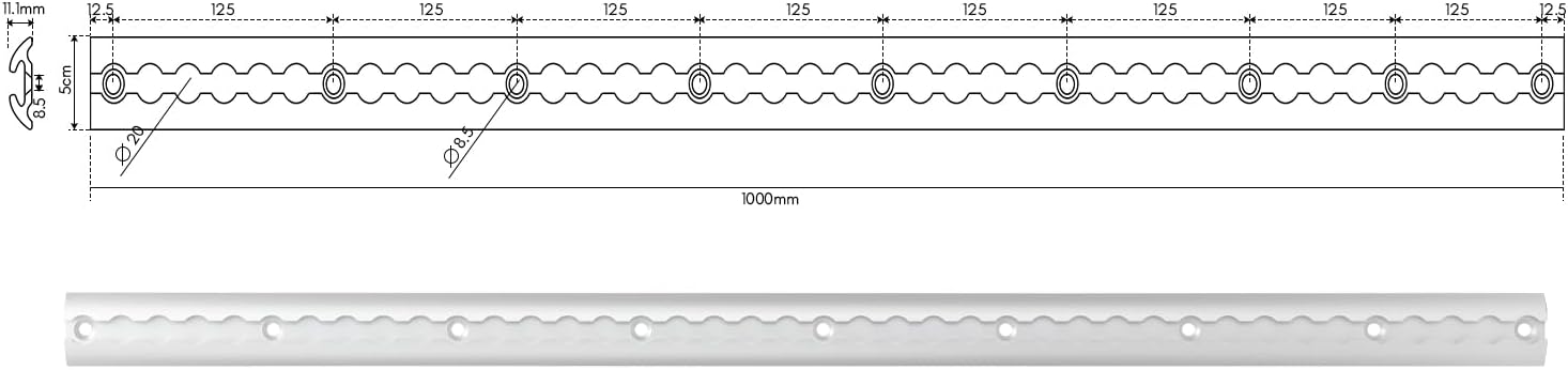 Thumbnail 6 de Ansobea Airlineschiene 4x1 m Aluminium – Zurrschienen-Set mit 10 Endkappen, 8 Montageringen (Für Wohnmobile und LKW)