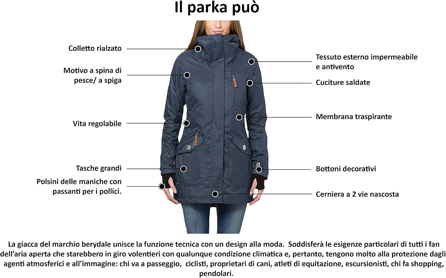 Thumbnail 5 de berydale Parka Invernale Donna antivento impermeabile