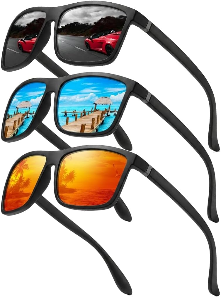 Detalle de Perfectmiaoxuan Polarisierte Sonnenbrille Polarisierte Herren-/Damenbrille mit TR90-Rahmen (UV400, Vintage/klassisch)