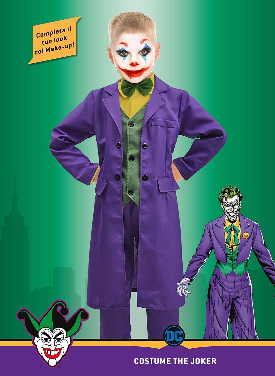 Detalle de Ciao – kostium Jokera DC Comics, oficjalnie licencjonowane przebranie