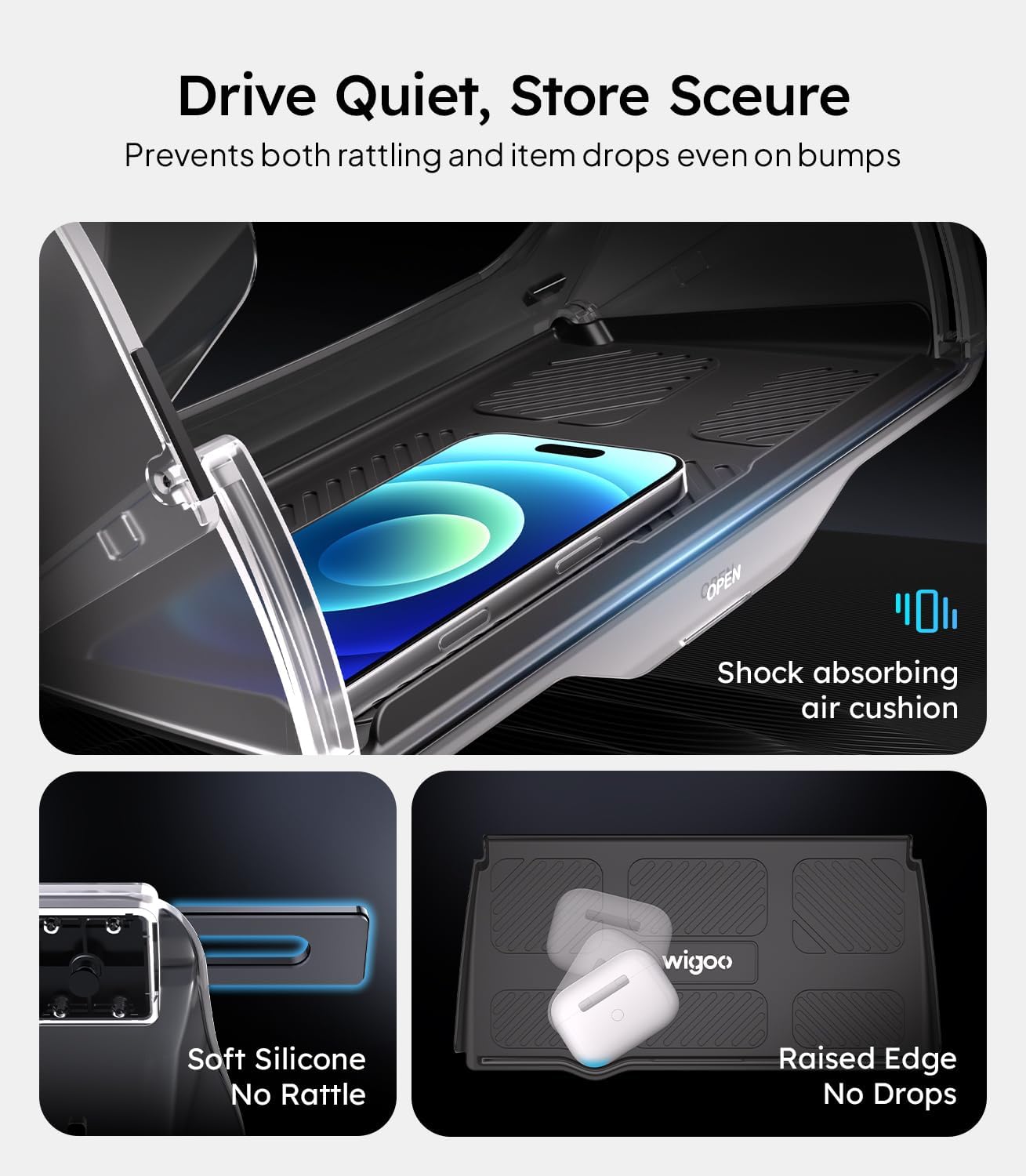 Thumbnail 5 de Wigoo Tesla Model 3 Under Screen Storage Box