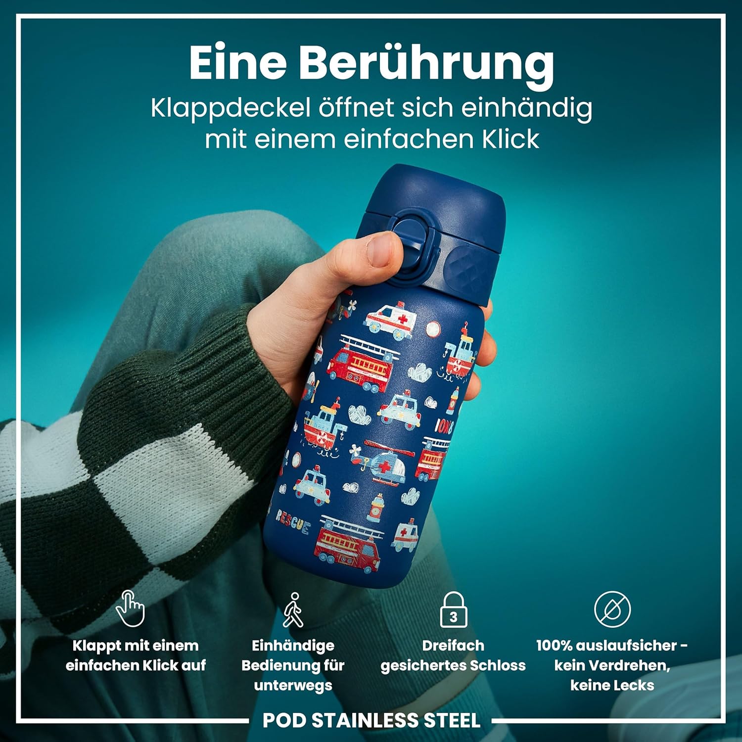 Detalle de ion8 Kinder Trinkflasche 400ml 🥤