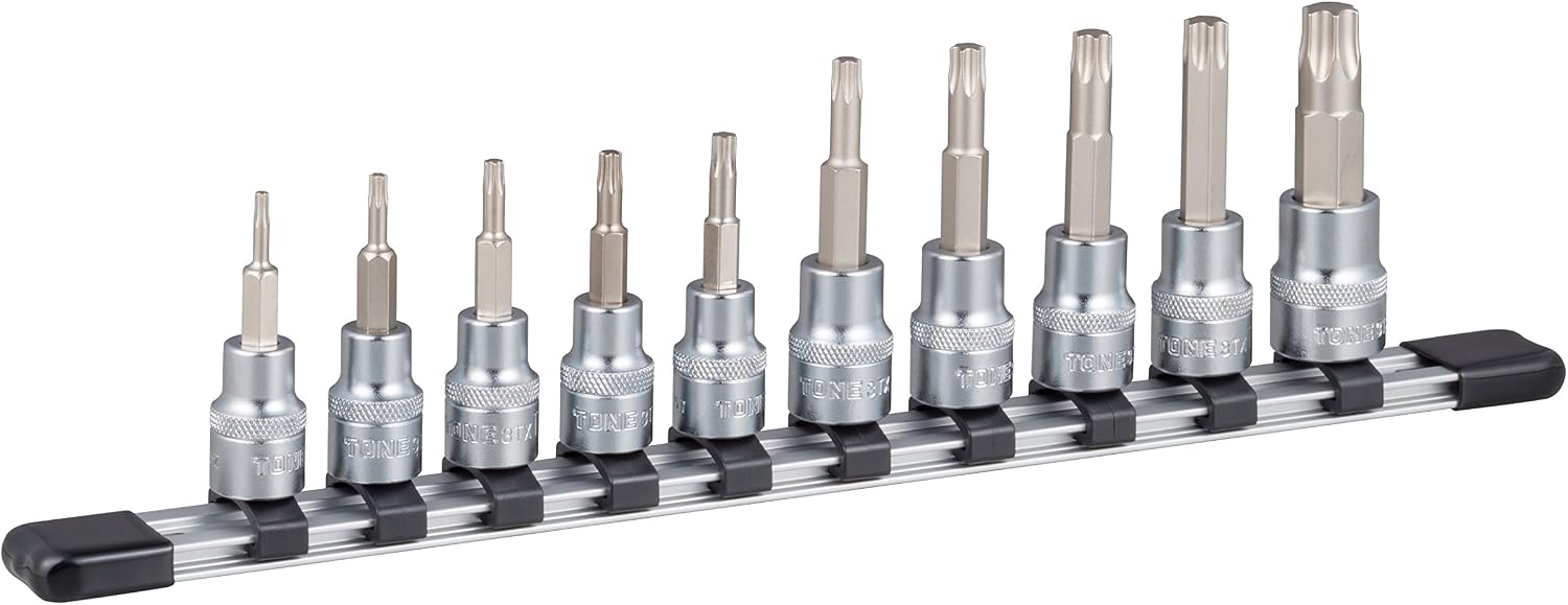 Detalle de トネ(TONE) HTX310 トルクスソケットセット 強力タイプ・ホルダー付 9.5mm差込角 10点