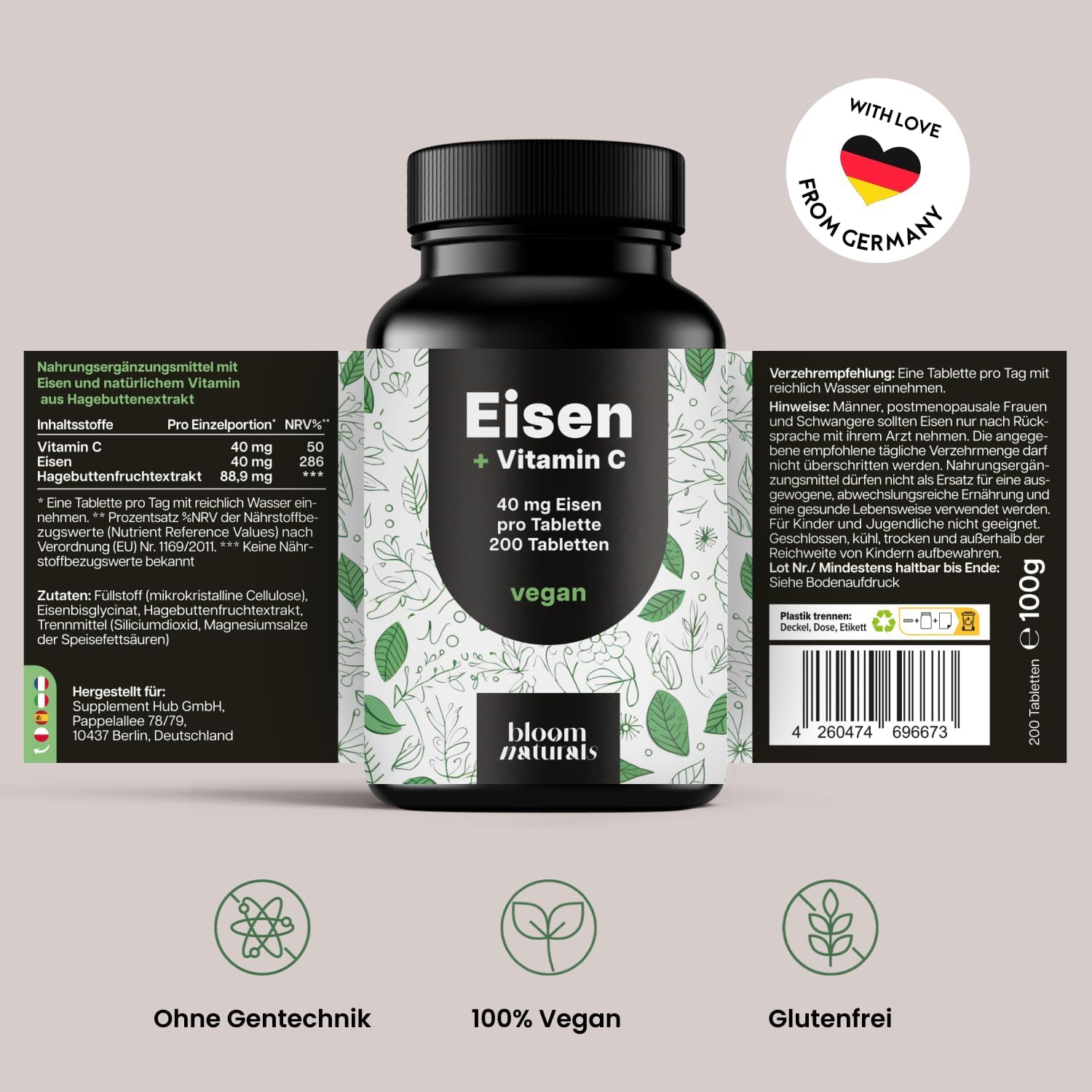 Detalle 2 de Eisentabletten mit Vitamin C – 40 mg pro Tablette