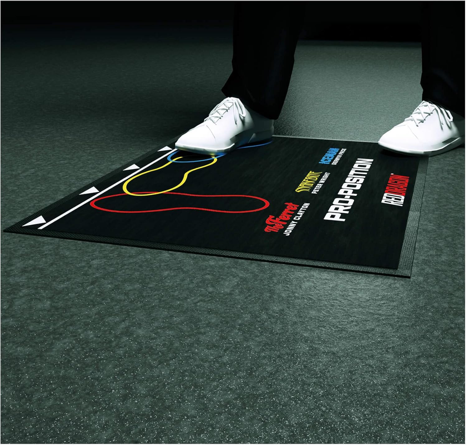 Detalle 2 de RED DRAGON Darts Mat with Oche Line – Official Tournament Measurements