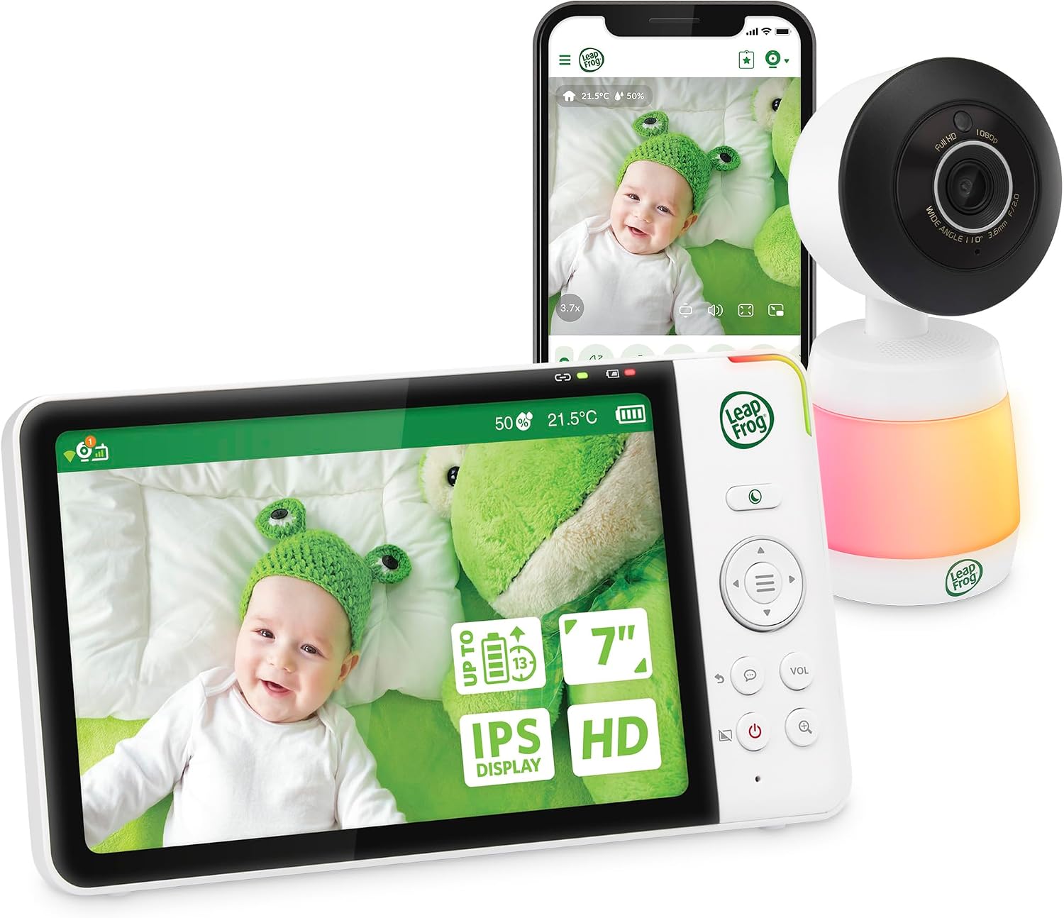 Detalle de LeapFrog 7" Smart Wi-Fi Baby Monitor (LF3927HD) with 1080p HD video, 7-inch LCD and app control
