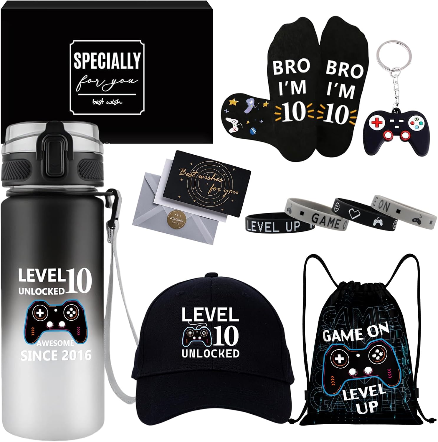Detalle de 10 Year Old Gifts for Boys – Level 10 Unlocked Gamer Gift Set (10-piece)