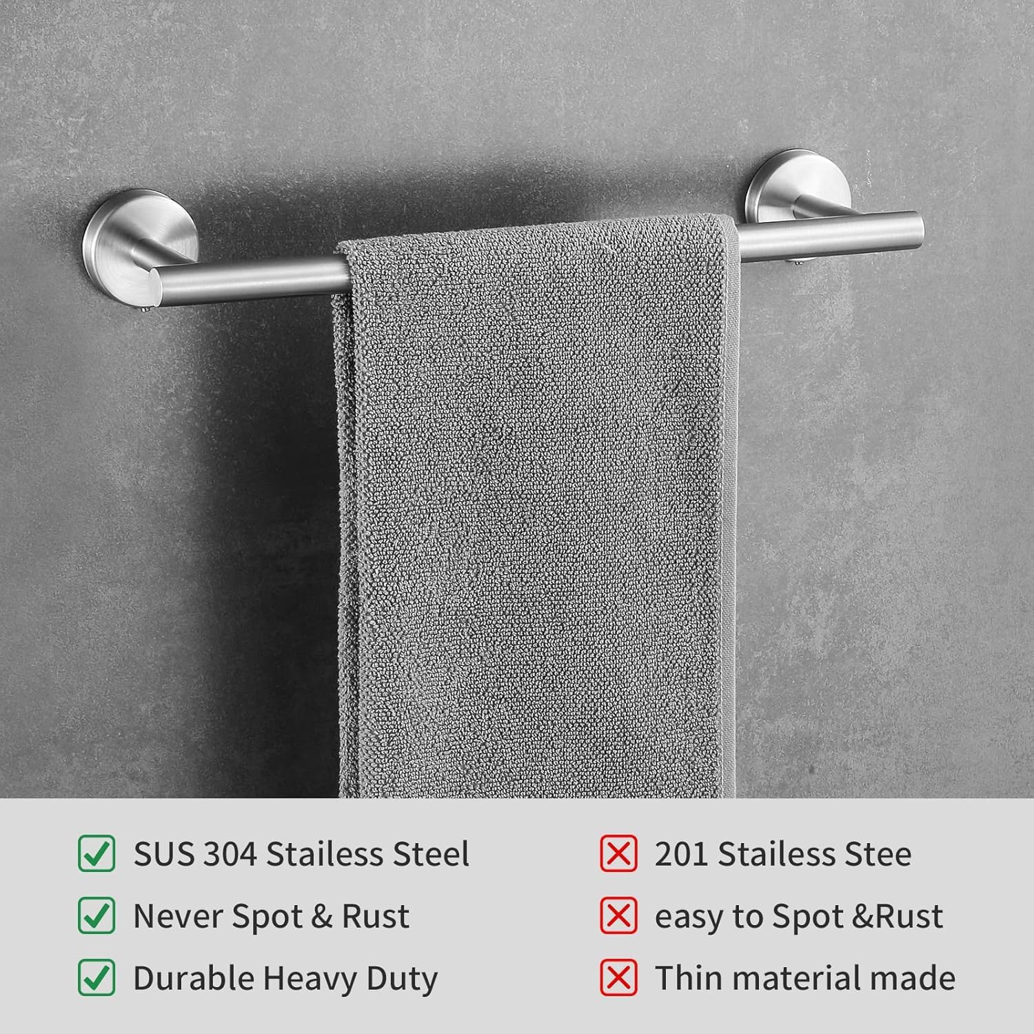 Thumbnail 1 de 7-Piece Silver SUS304 Bathroom Accessories Set
