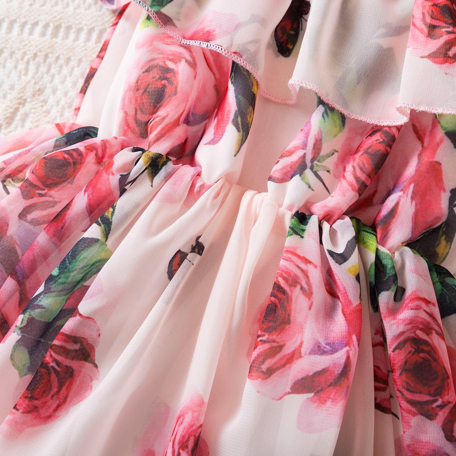 Detalle de Girls floral off-shoulder dress 1-6
