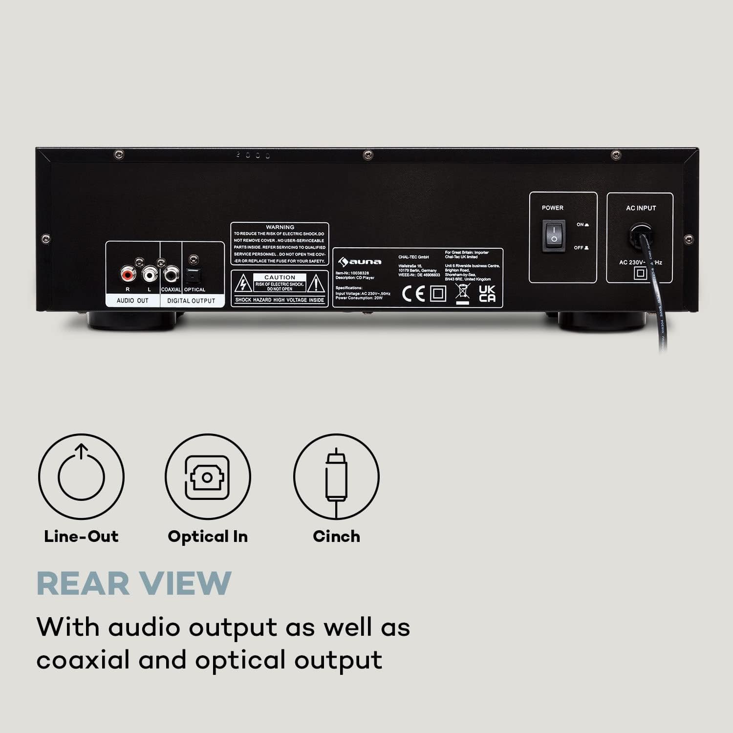 Detalle 2 de AUNA CD-1000 DG Hi-Fi CD Player with USB, LED Display and Remote