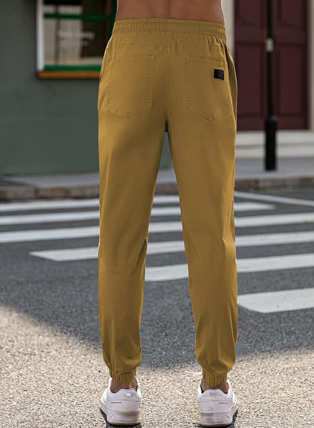 Thumbnail 2 de JMIERR Herren Chino Cargo Hose im Slim-Fit – Jogginghose aus Baumwolle mit elastischem Bund und Kordelzug