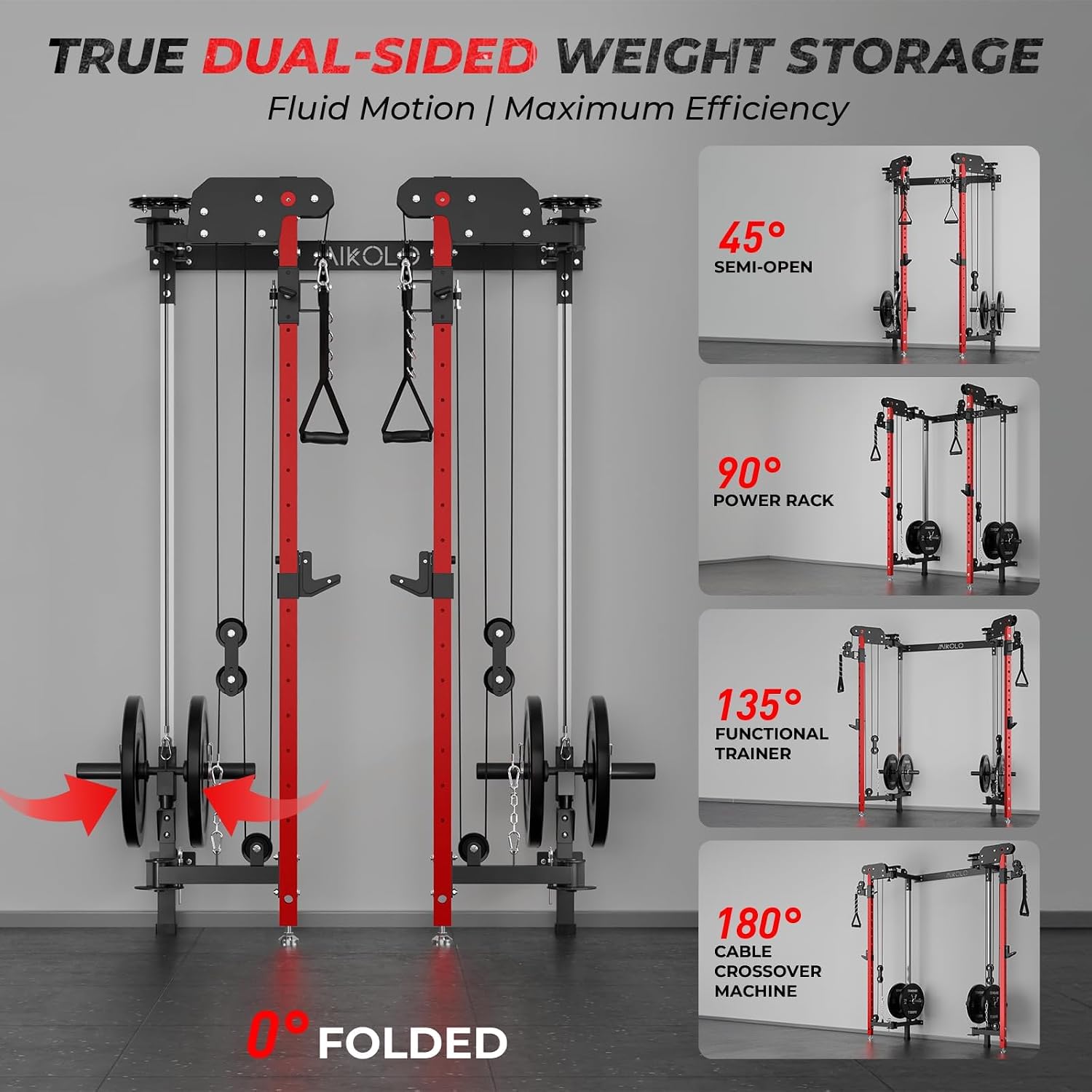 Detalle 2 de Mikolo Folding Squat Rack Wall-Mounted