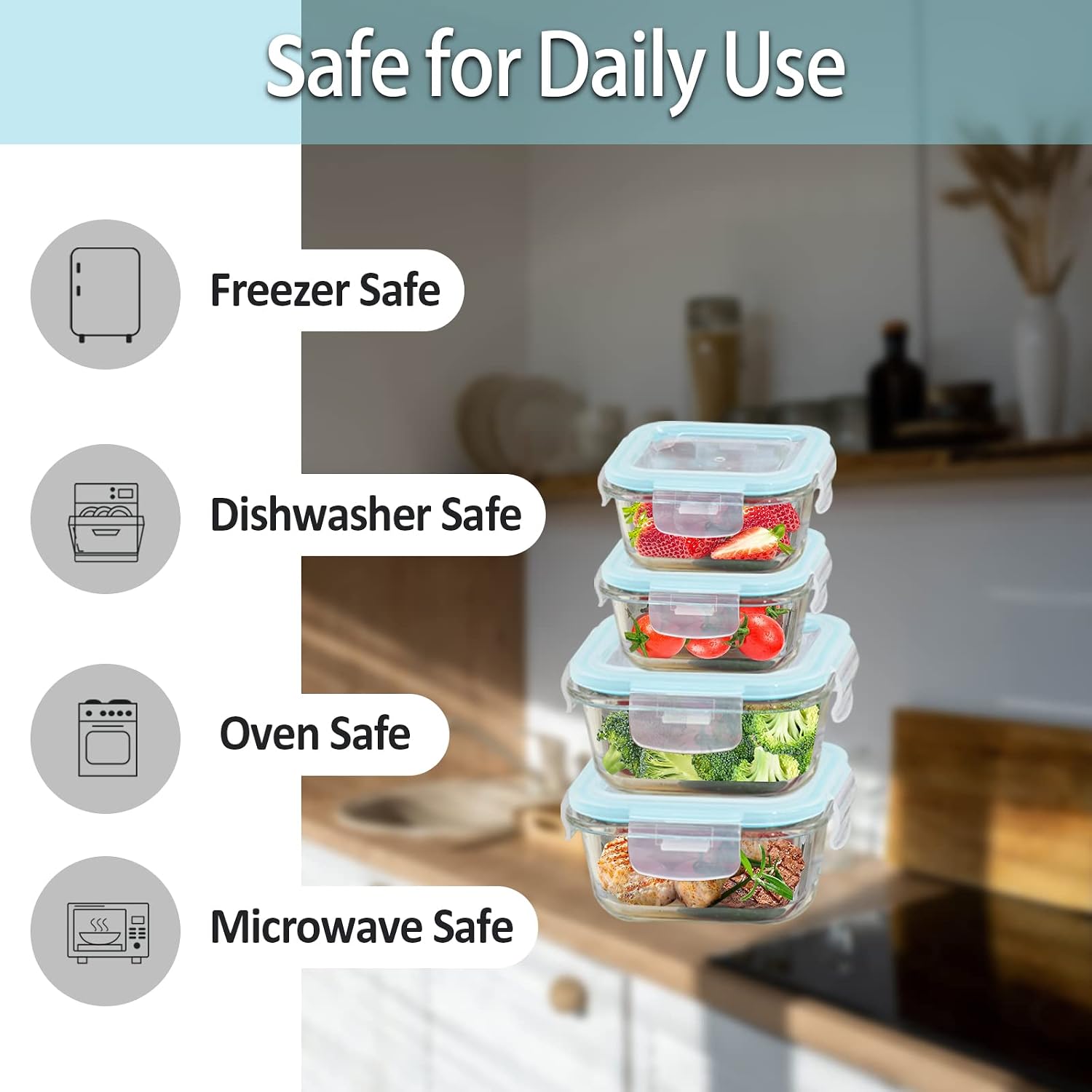 Thumbnail 5 de ROSOS Glass Food Storage Set 6-Pack 370ml