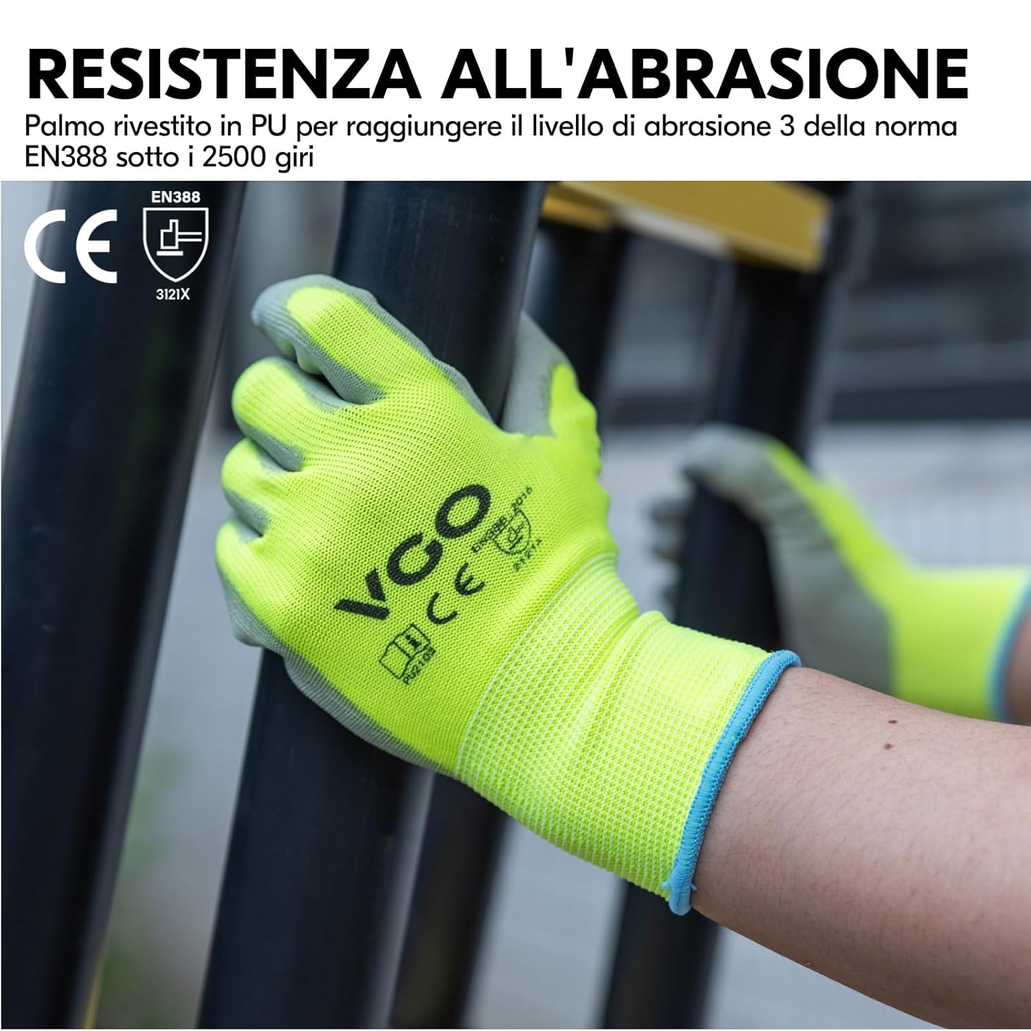 Detalle de Guanti da Lavoro in Nitrile PU2103 Vgo... 15 paia, Taglia 7/S, Giallo