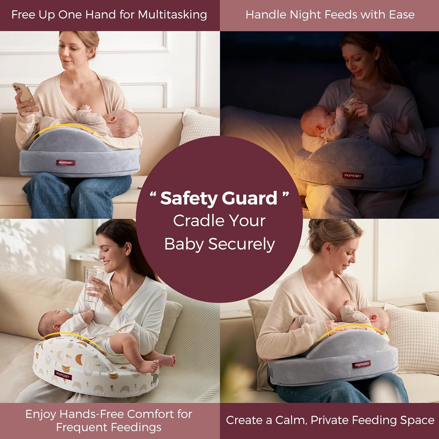 Thumbnail 3 de Momcozy Memory Foam Nursing Pillow: Ergonomic Support with Safety Fence for Confident Feeding