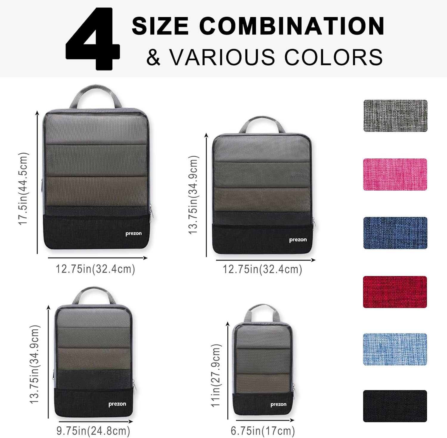 Thumbnail 4 de Prezon Compression Packing Cubes 6‑Piece Set