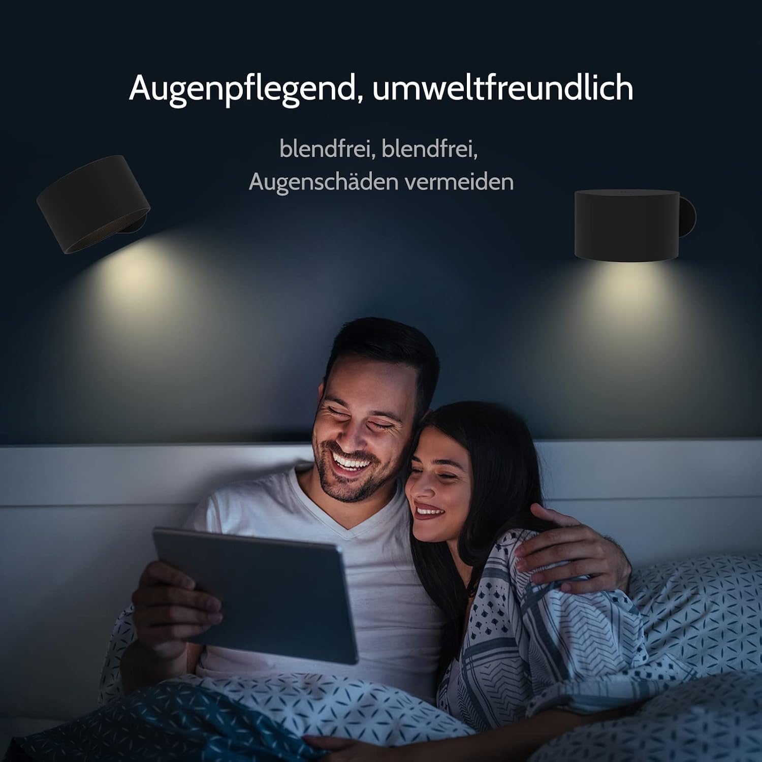 Detalle 2 de Feallive LED Wandleuchte Innen mit Akku – kabellose Wandlampe mit Touch Control, 360° Drehung, 3 Helligkeitsstufen & 3 Farbmodi
