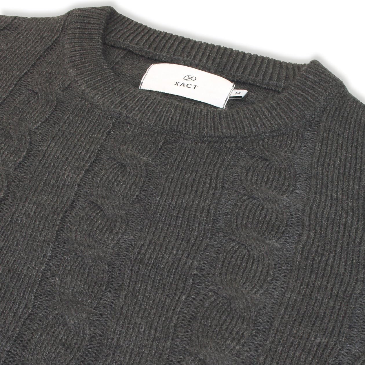 Thumbnail 2 de Xact Men’s Cable Knit Jumper – Crew Neck Pullover with Classic All-Over Cable Pattern