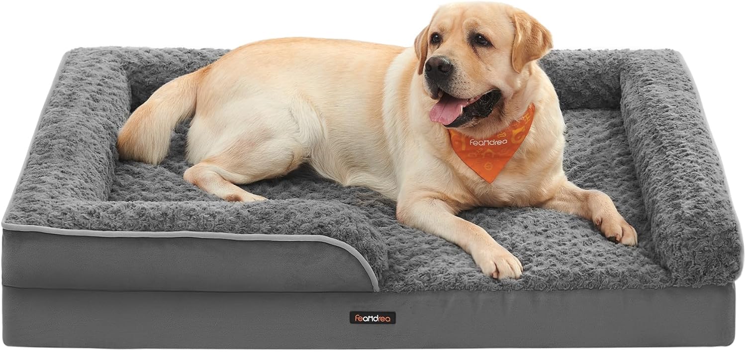 Thumbnail 6 de Feandrea Orthopedic Dog Bed for Large Dogs (Memory Foam) with Waterproof Liner, Dove Grey PGW252G01