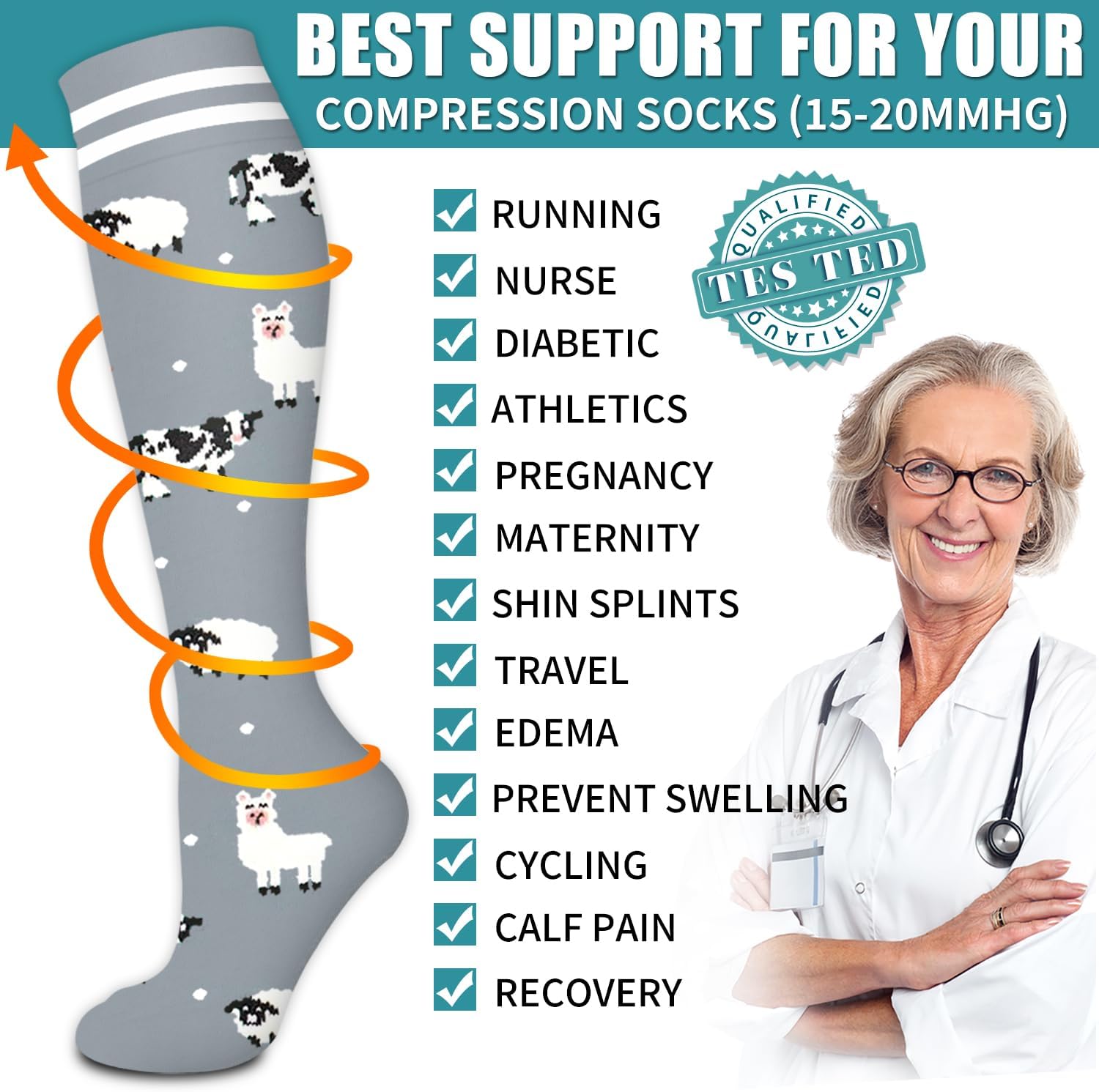 Thumbnail 4 de Laite Hebe Compression Socks 6 Pairs