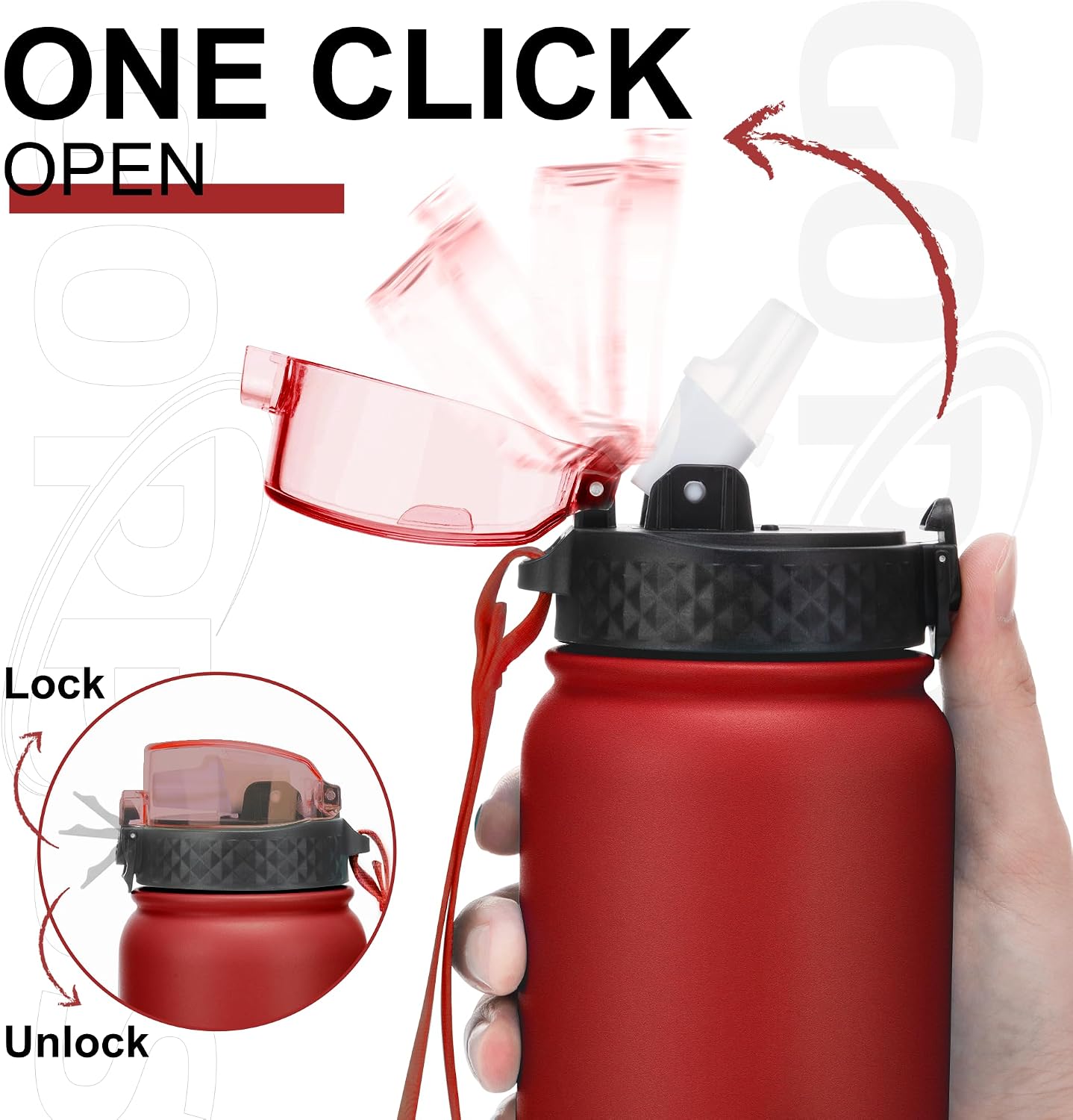 Detalle 2 de GOPPUS 1L Stainless Water Bottle with Straw 💧