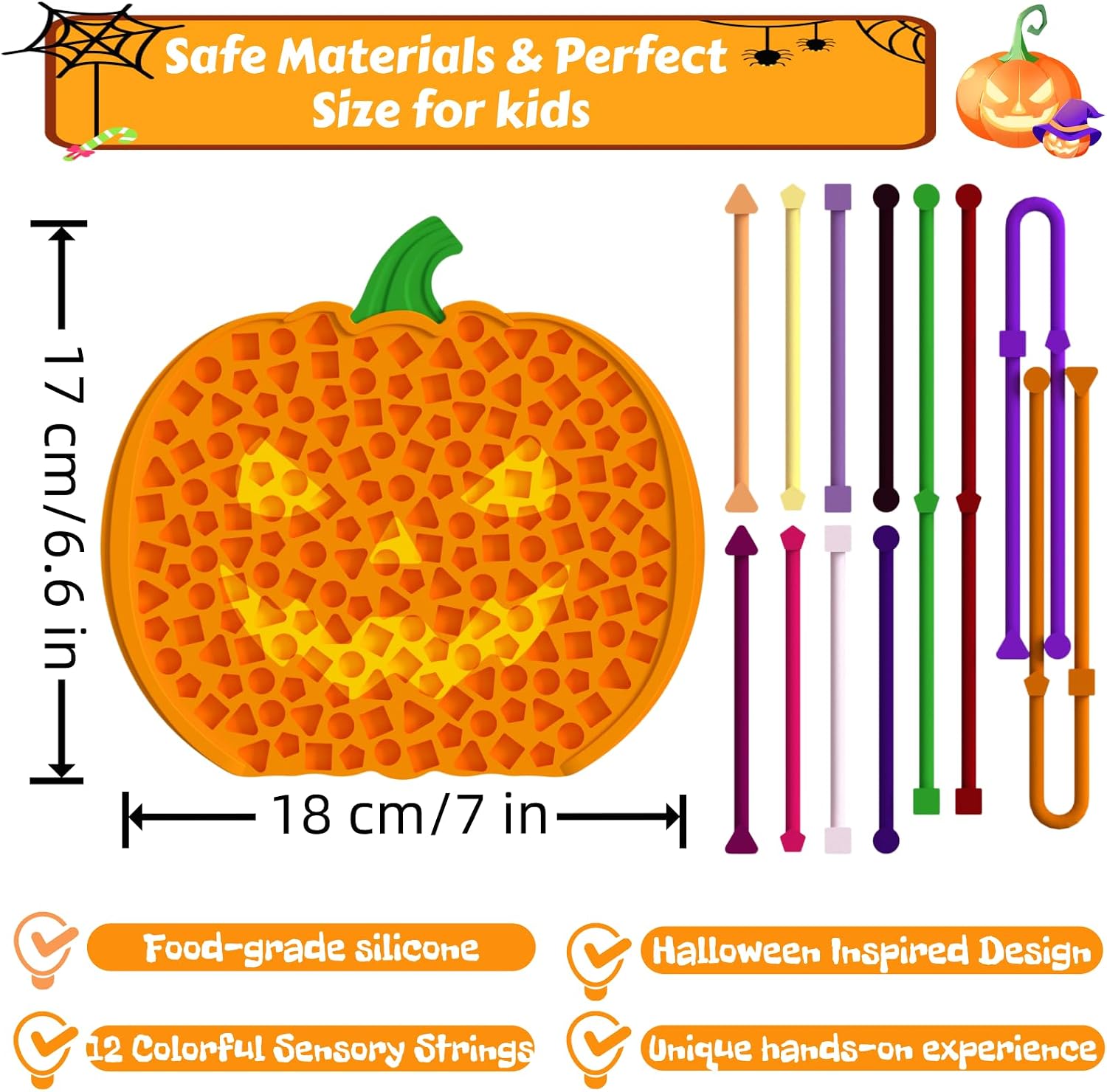 Detalle 2 de Pumpkin Silicone Sensory Activity Board