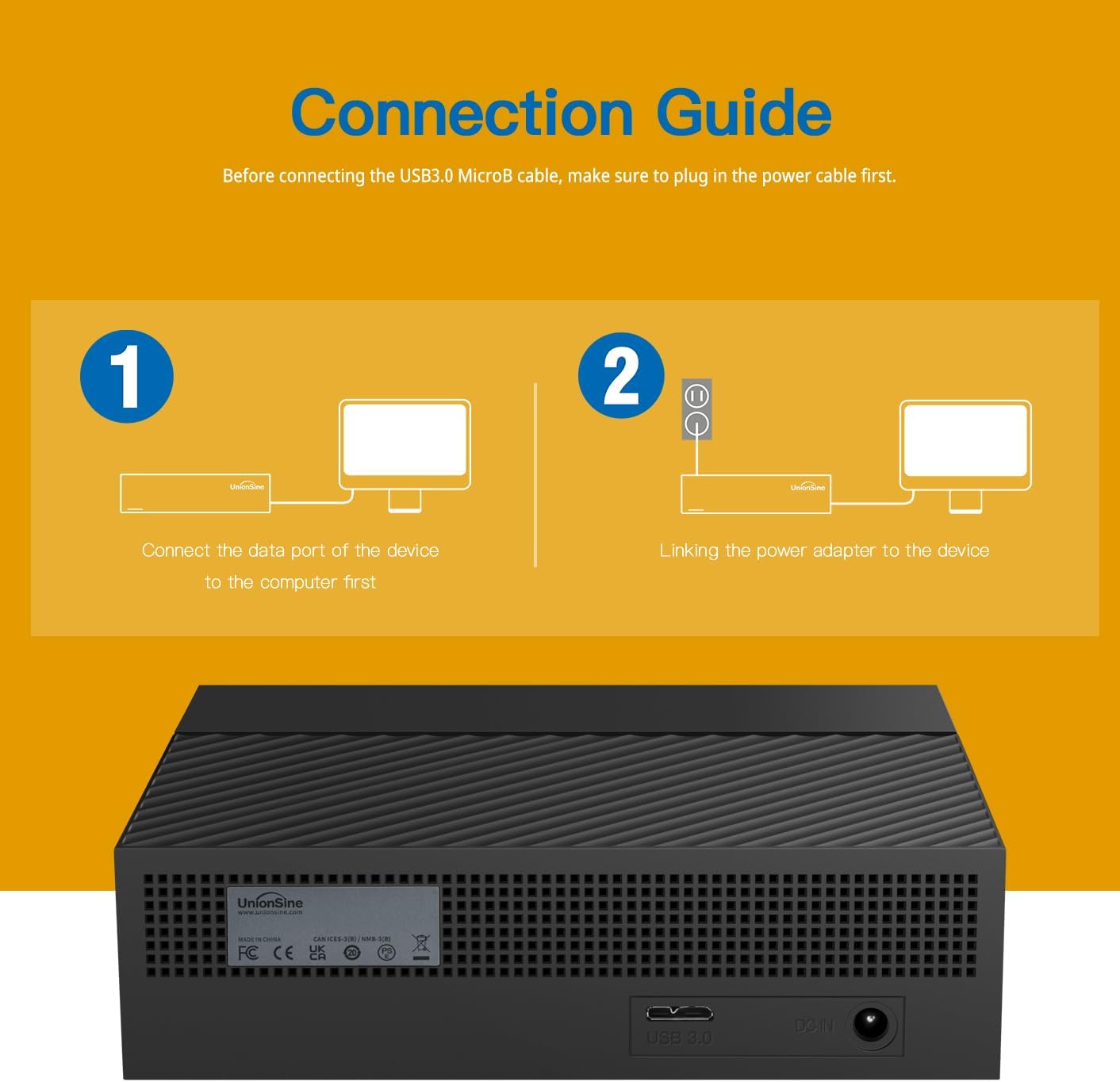 Thumbnail 4 de UnionSine 10TB Desktop External Hard Drive (USB3.0, 3.5") — High-Capacity Storage for PC, Mac, TV and More