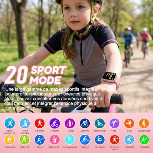 Detalle de YUNIBRIX K15, montre connectée pour enfant avec 20 modes sportifs