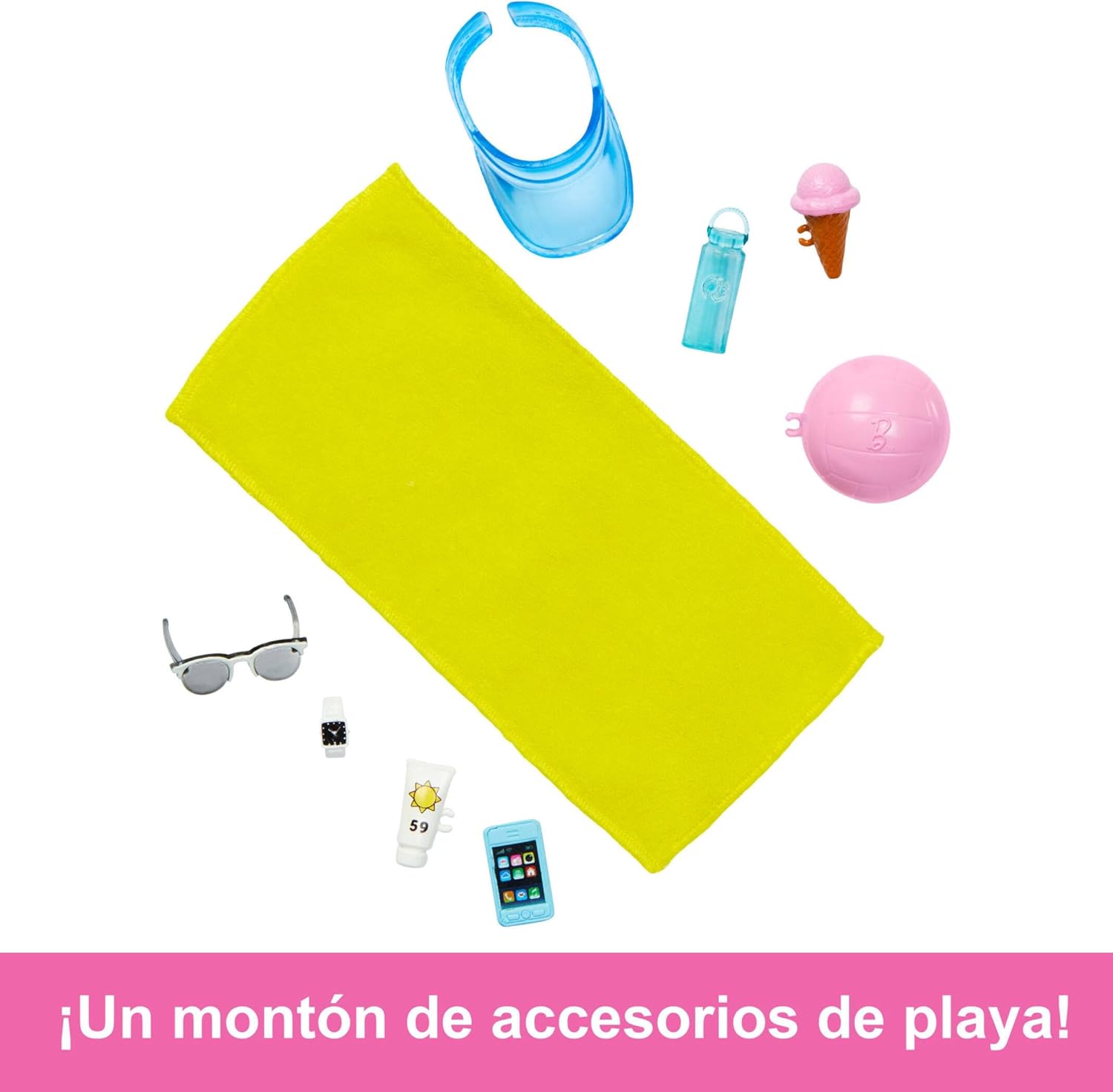 Detalle de Barbie Ken Día en la Playa (HPL74) muñeco con accesorios playeros, hecho con plásticos reciclados