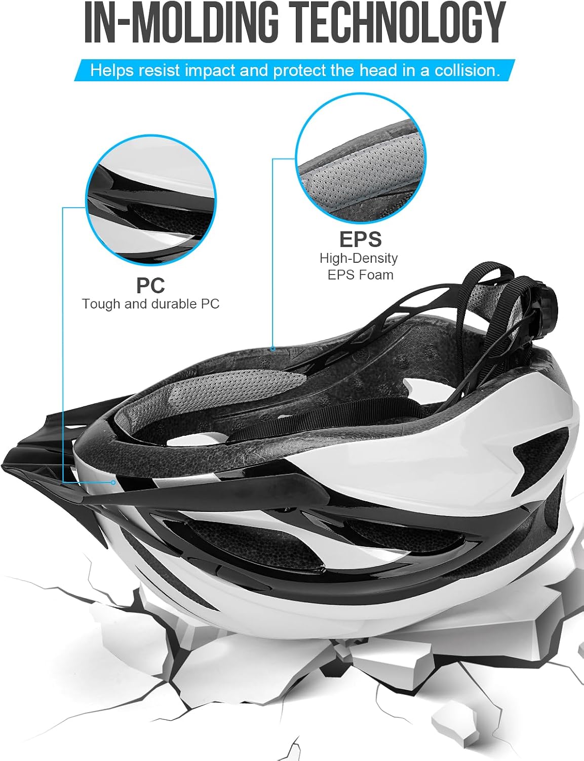Thumbnail 2 de Bike Helmet for Men Women with Light 58–62cm