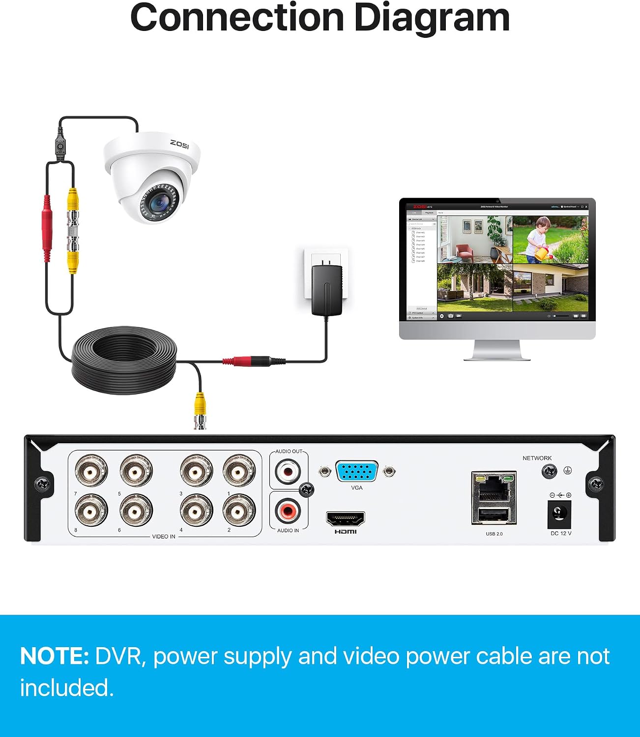 Thumbnail 4 de ZOSI 2 Pack 1080P HD TVI Security Camera 80ft