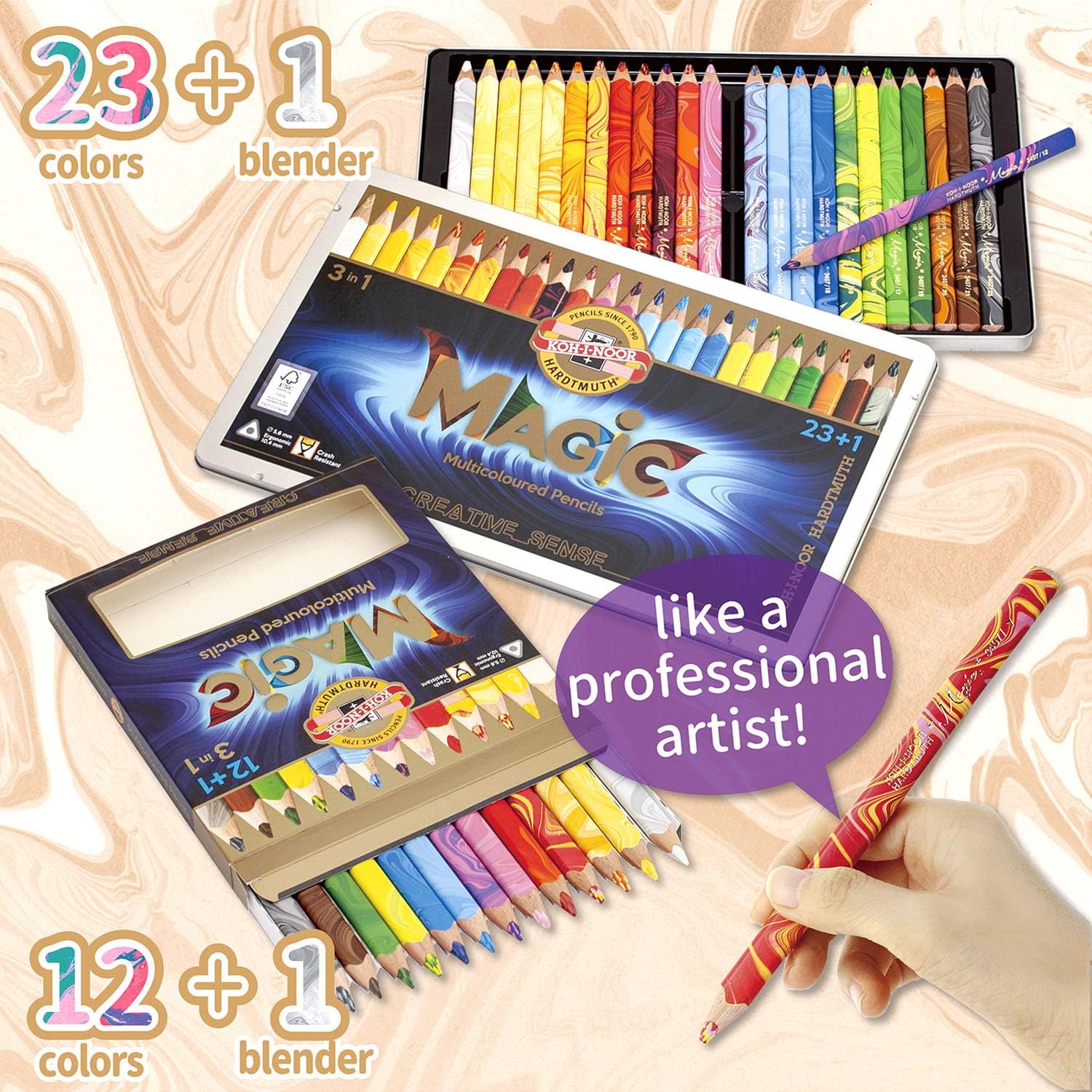 Thumbnail 6 de Koh-I-Noor H3408024 Set di 24 matite colorate in legno FSC