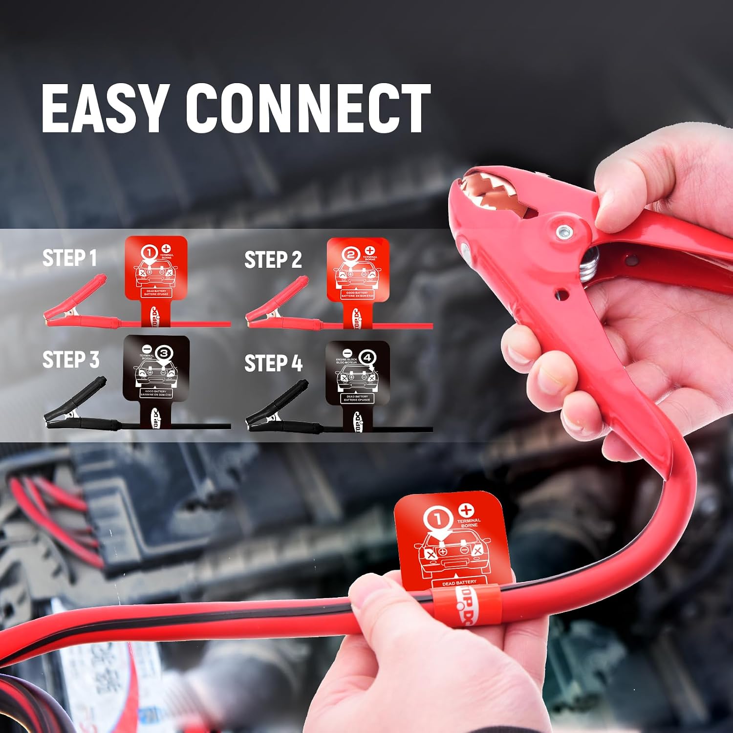 Thumbnail 5 de TOPDC TD-P0125 1 Gauge 25ft Jumper Cables