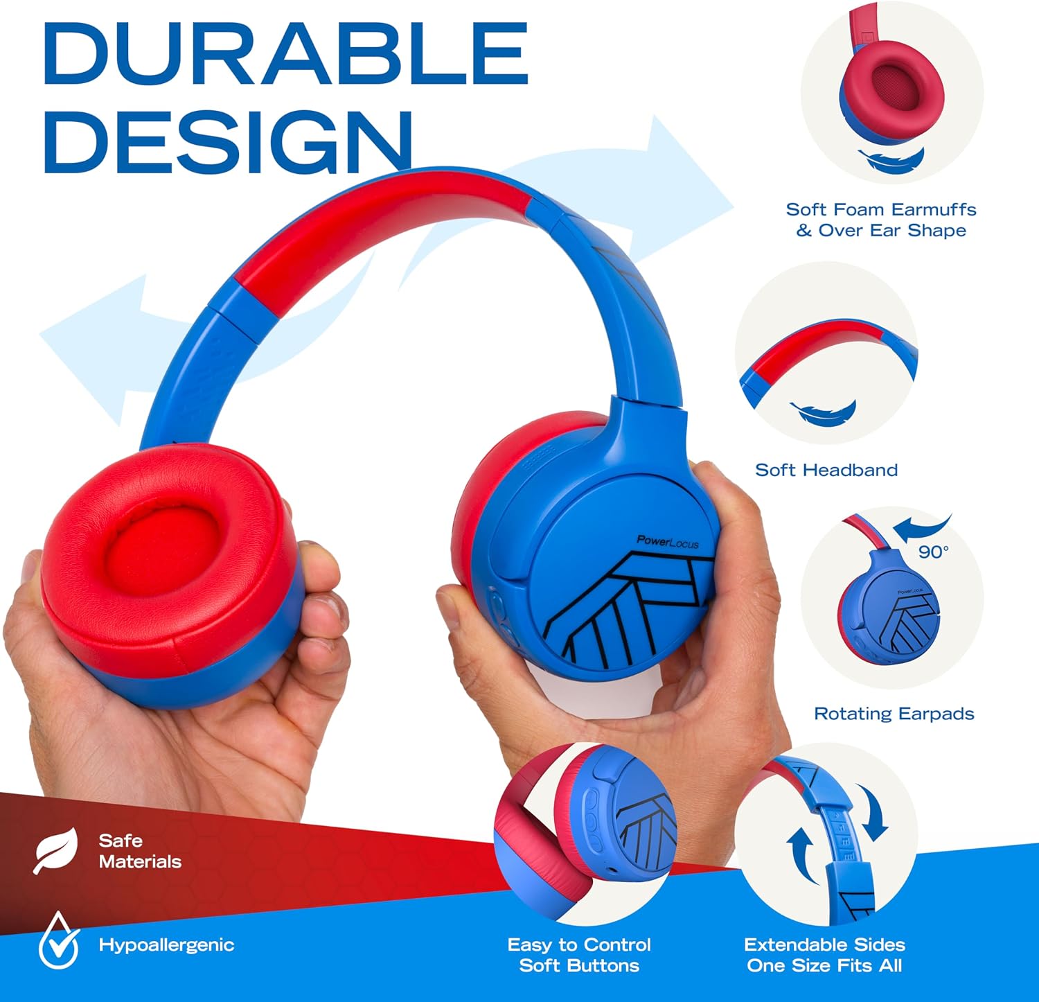 Detalle 2 de PowerLocus Kids Active Noise Cancelling Headphones 60H