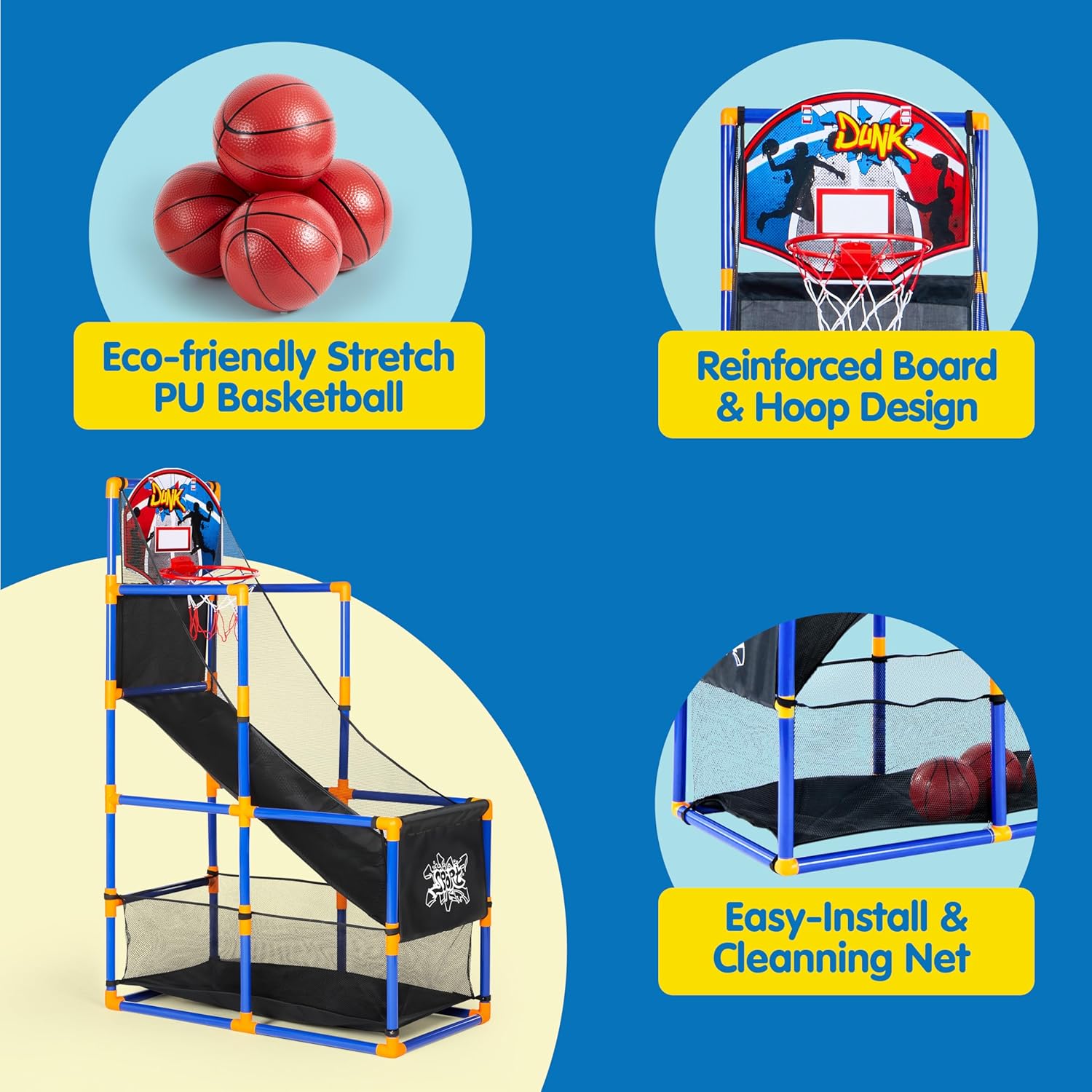 Detalle 2 de JOYIN Arcade Basketball Set 4 Balls for Kids