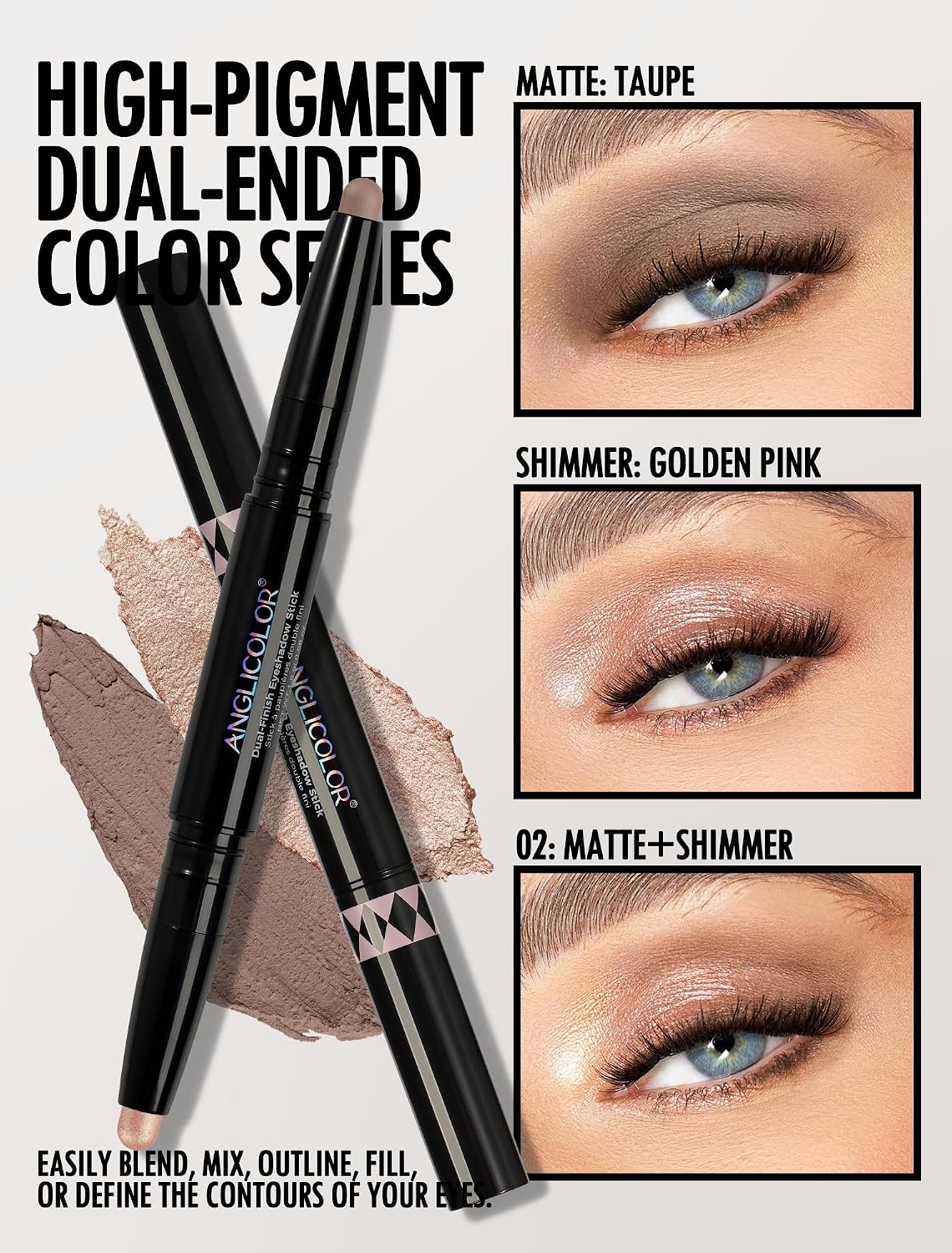 Detalle de Anglicolor Dual-Ended Cream Eyeshadow Stick, Matte & Shimmer, Cream-to-Powder