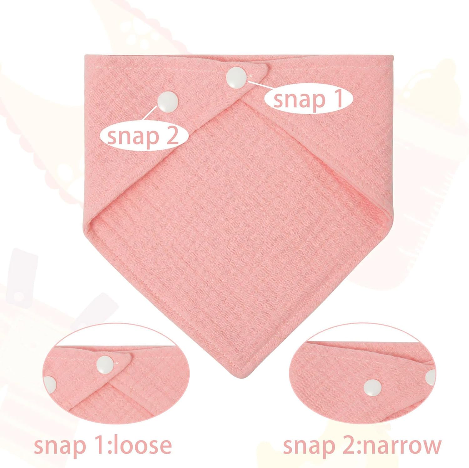 Thumbnail 2 de SLOSH bavaglino neonato in cotone lavabile (con bottoni regolabili) – confezione da 8