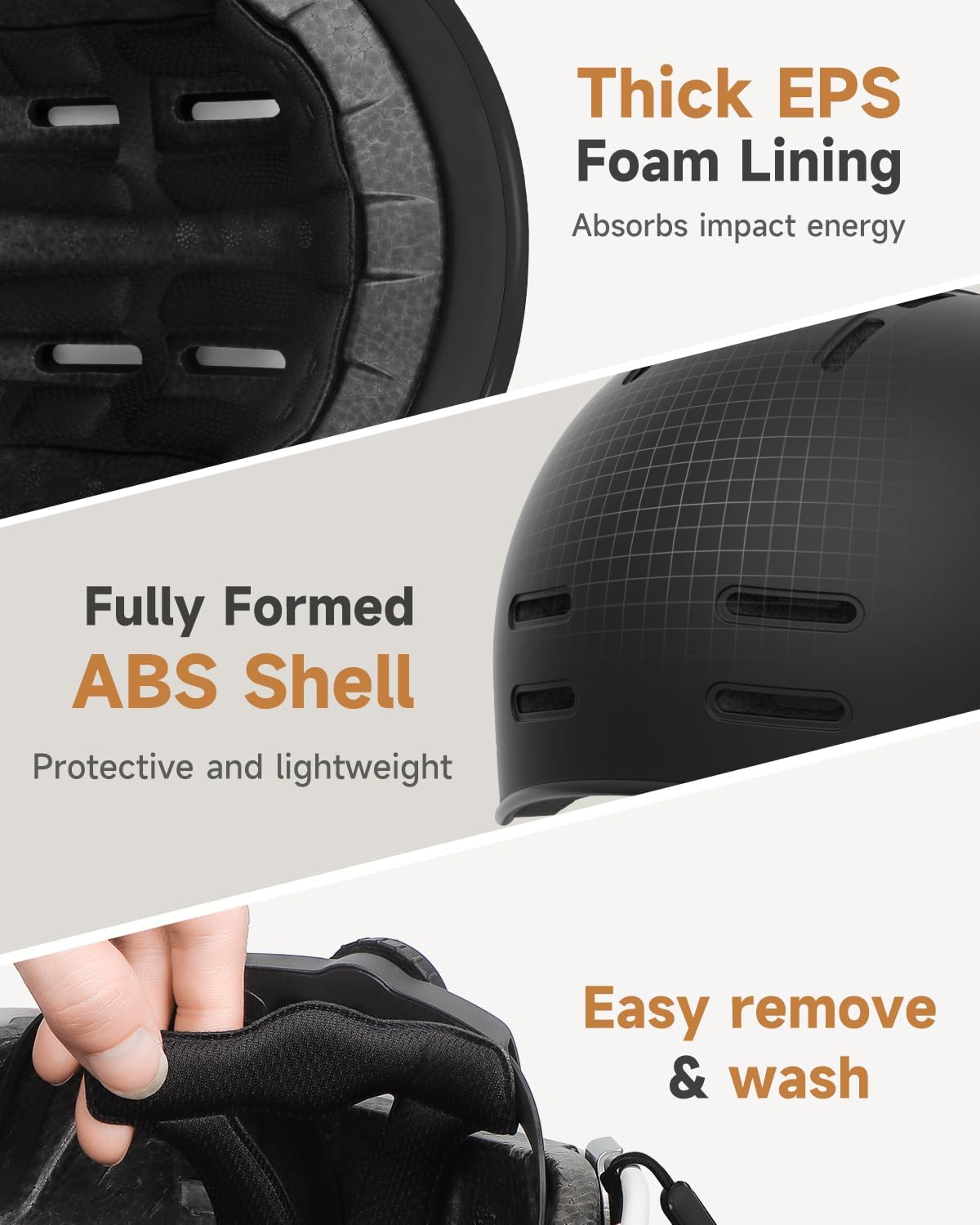 Thumbnail 1 de Findway US-FBH110-BK-BK Adult Bike Helmet, Adjustable Dial and Built-In Visor