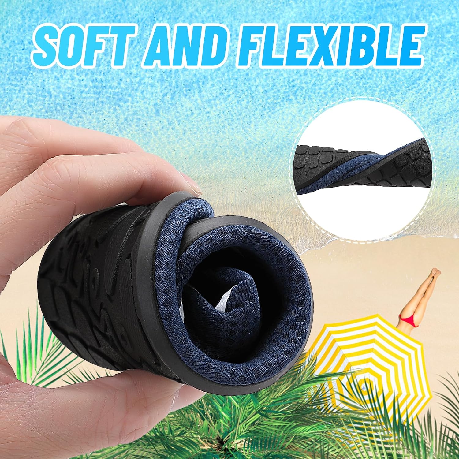 Detalle 2 de sportvibe Beach Water Shoes for Men & Women – breathable quick-dry aqua footwear for pool, surf and yoga