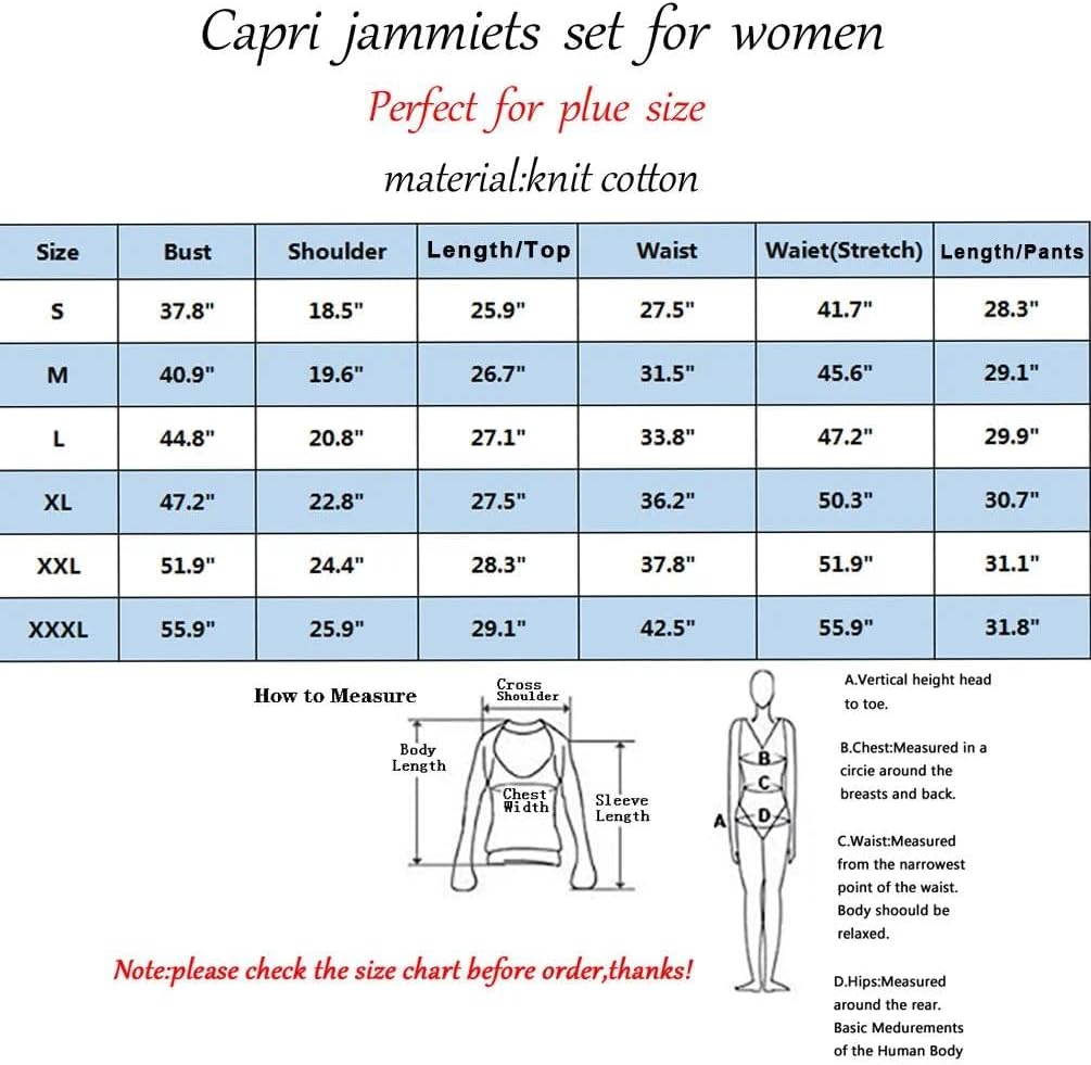 Thumbnail 6 de ENJOYNIGHT Women's Cotton Pyjama Set, V-Neck Top and Capri Pants