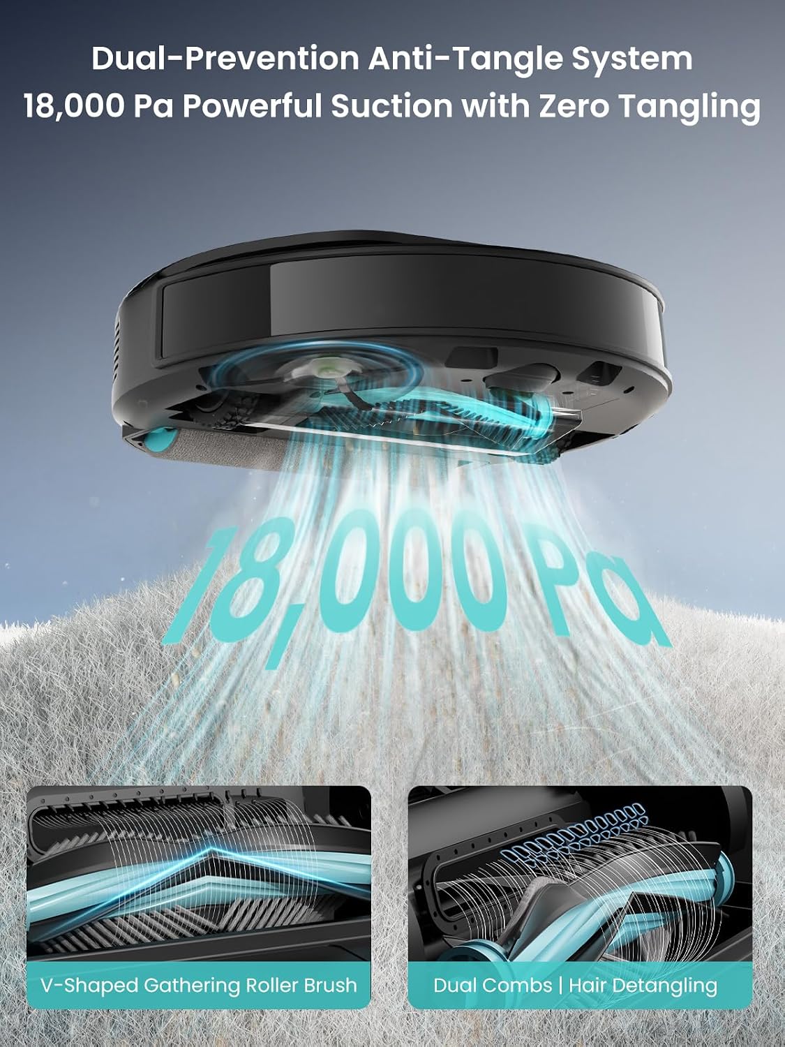 Detalle de Lefant M5 Pro robot vacuum 18000Pa